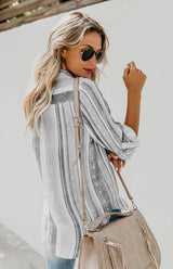 SORTYGO - Rainbow Stripes Button-Up Shirt in