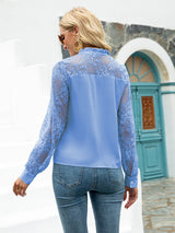 SORTYGO - Lace Long Sleeve V-Neck Top in