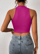 SORTYGO - Sleek Asymmetrical Knitted Crop Top in