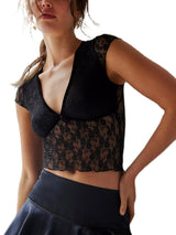 SORTYGO - Elegant Lace Bow Crop Top in