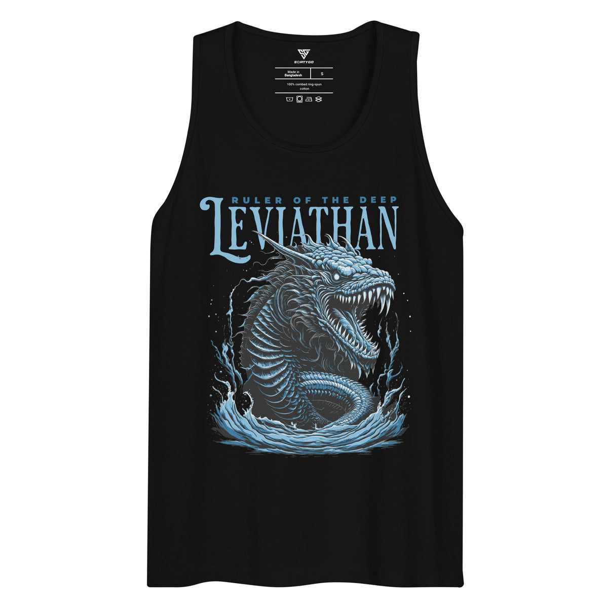 SORTYGO - Leviathan Men Premium Cotton Tank Top in Black