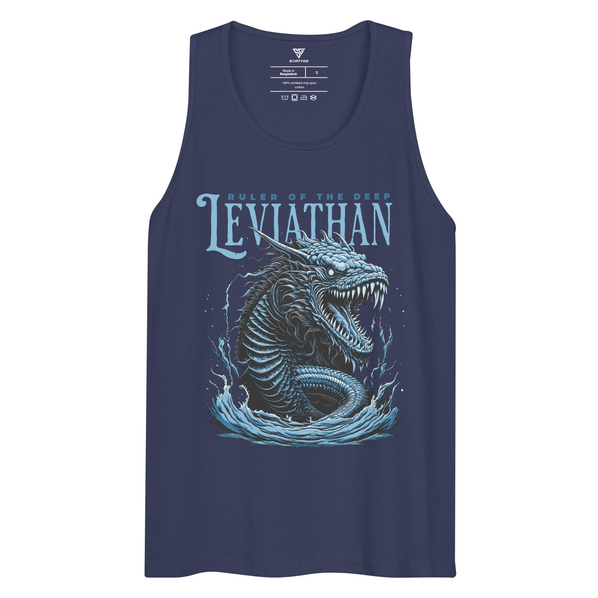 SORTYGO - Leviathan Men Premium Cotton Tank Top in Harbor Blue