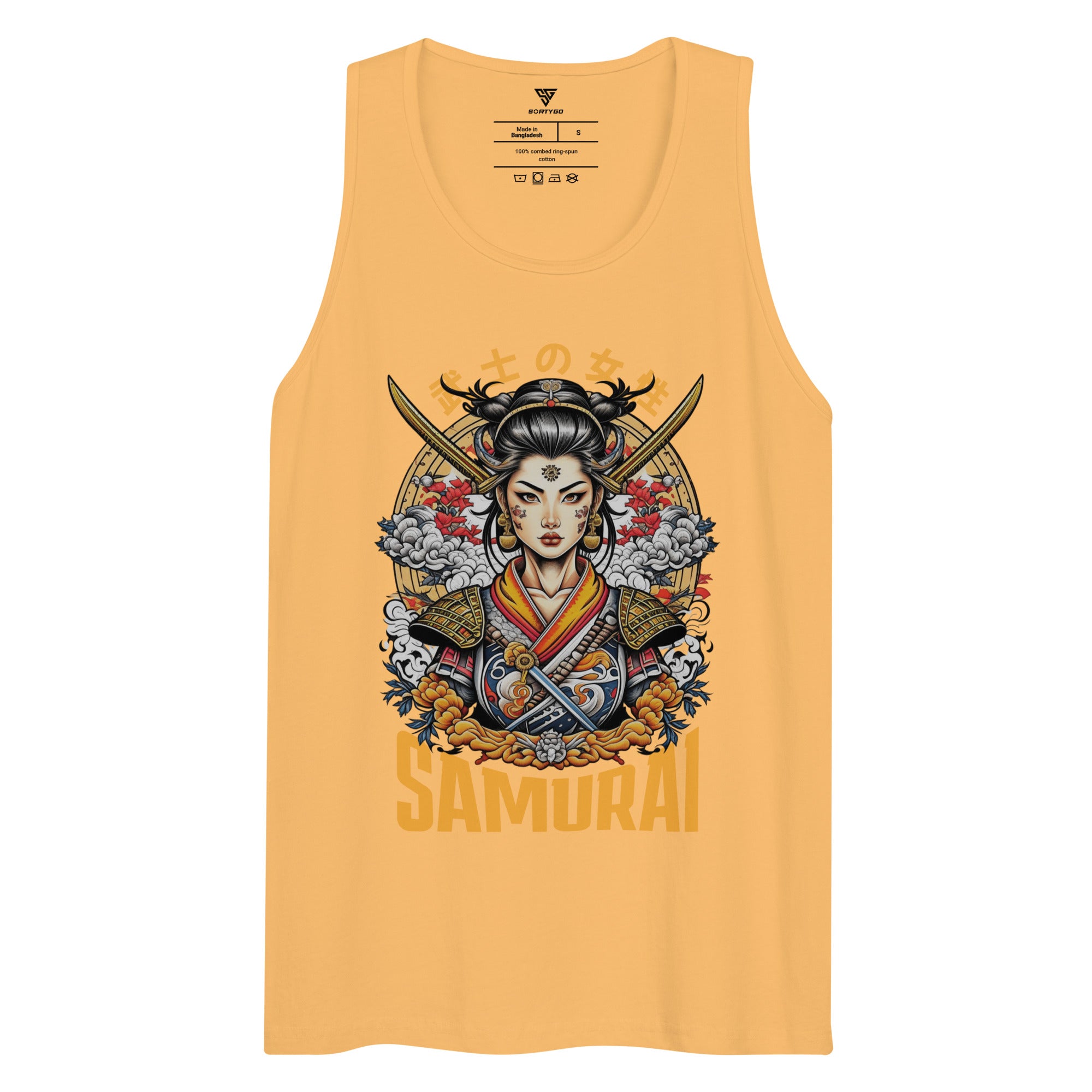 SORTYGO - Samurai Men Premium Cotton Tank Top in Squash