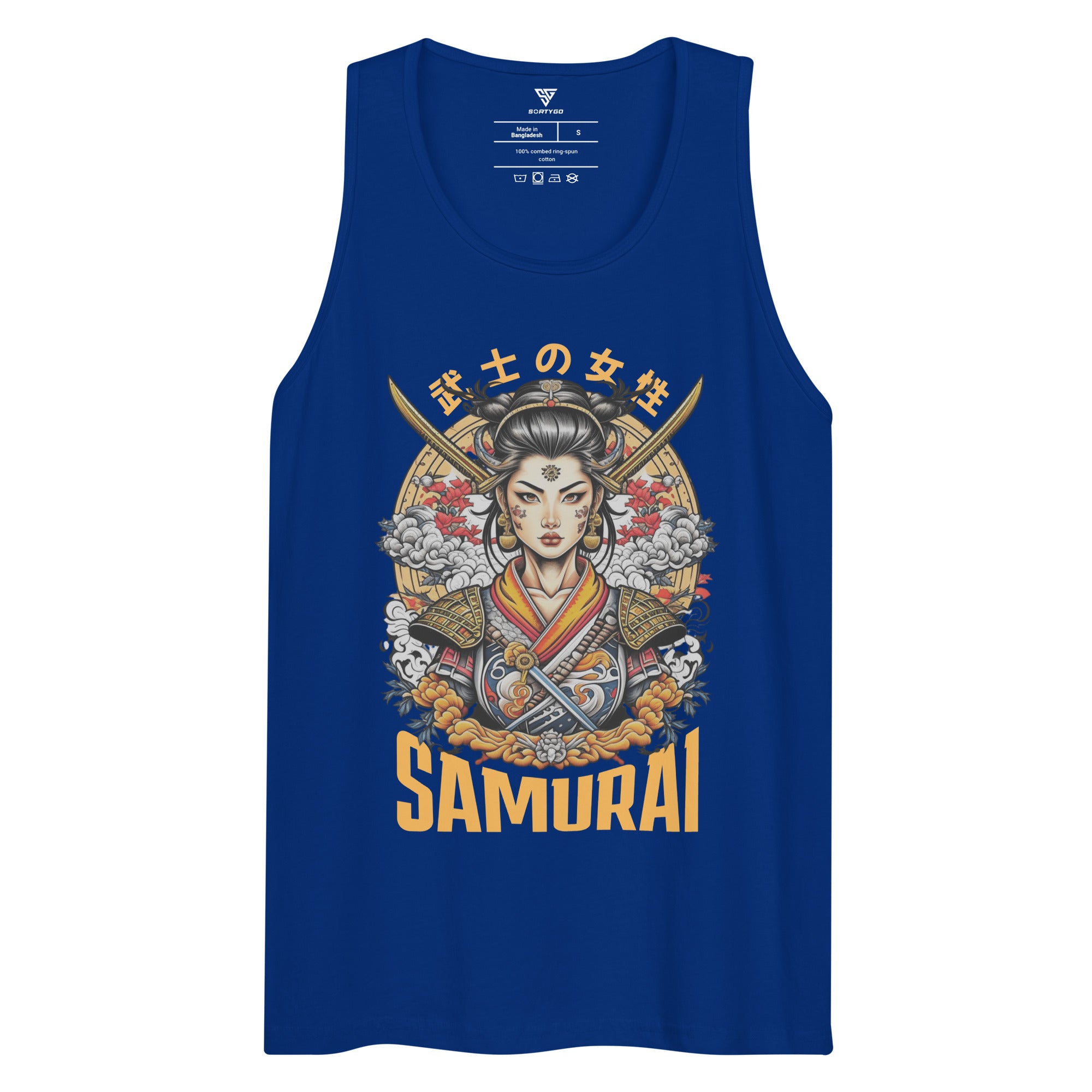 SORTYGO - Samurai Men Premium Cotton Tank Top in Team Royal