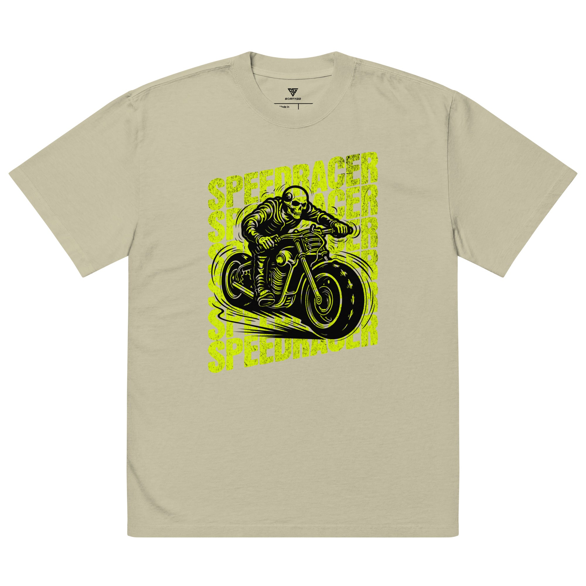 SORTYGO - Speed Racer Men Oversized T-Shirt in Faded Eucalyptus