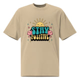SORTYGO - Stay Positive Women Oversized T-Shirt in Faded Khaki