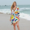 Vibrant Tie-Dye Fringe Cover-Up