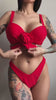 Radiant Red Bloom Bikini Set