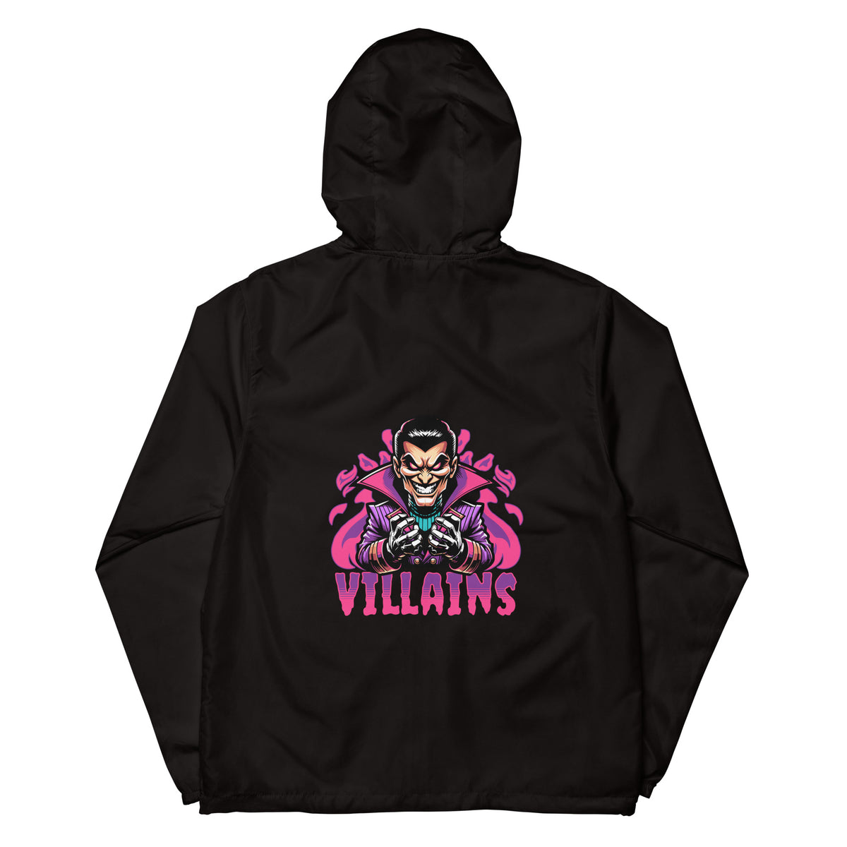 SORTYGO - Villains Men Zip Up Windbreaker in Black