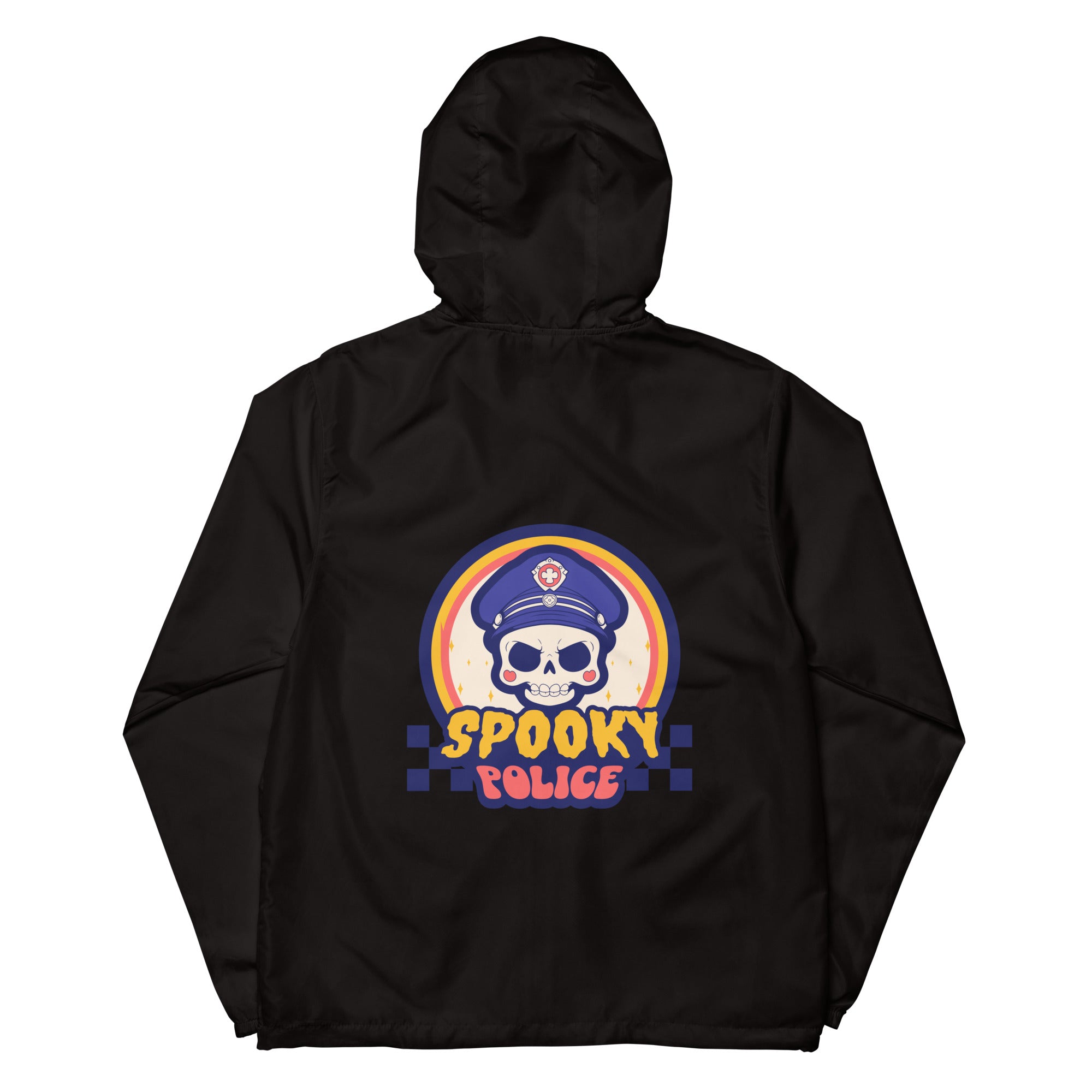 SORTYGO - Spooky Police Men Zip Up Windbreaker in Black