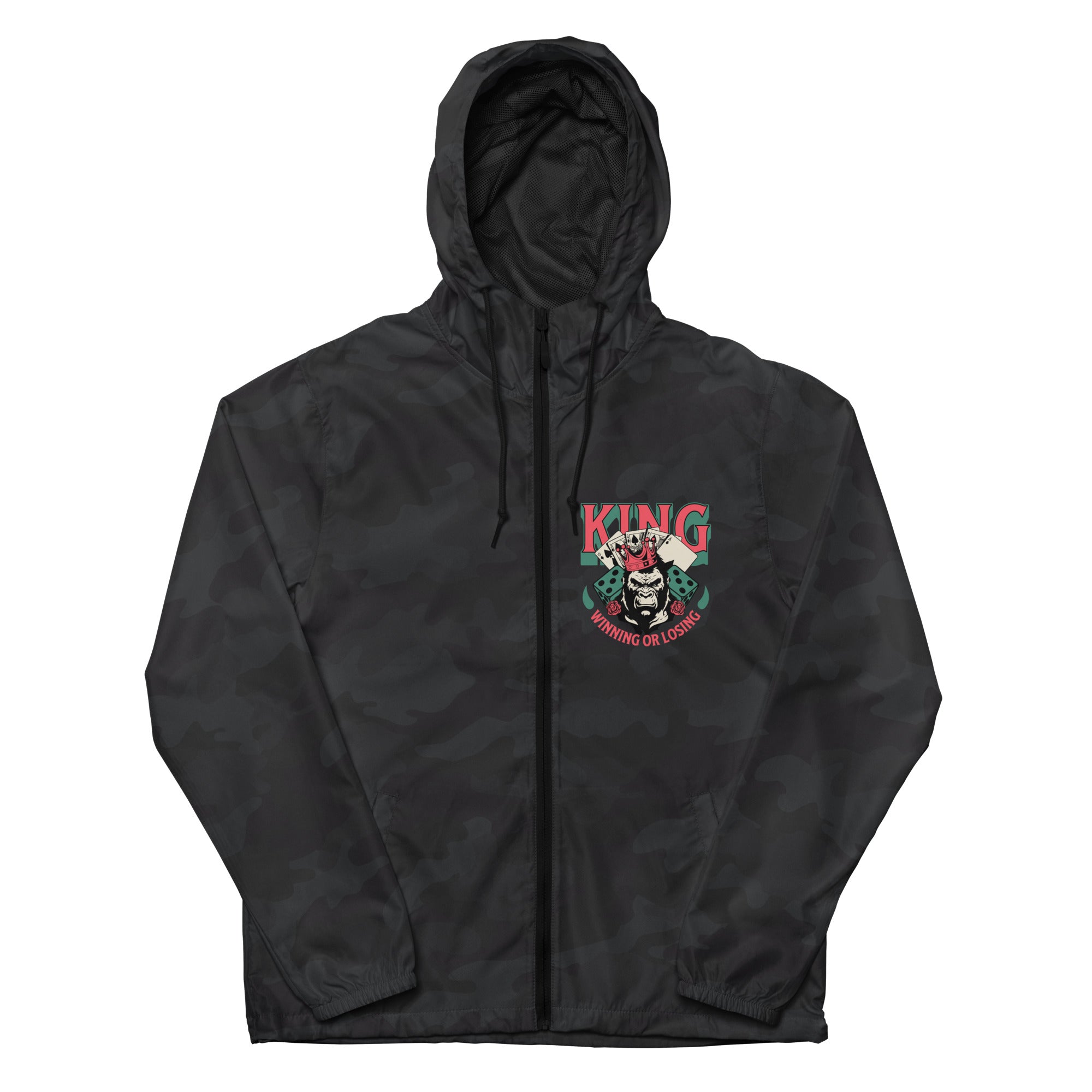 SORTYGO - King of Poker Men Zip Up Windbreaker in