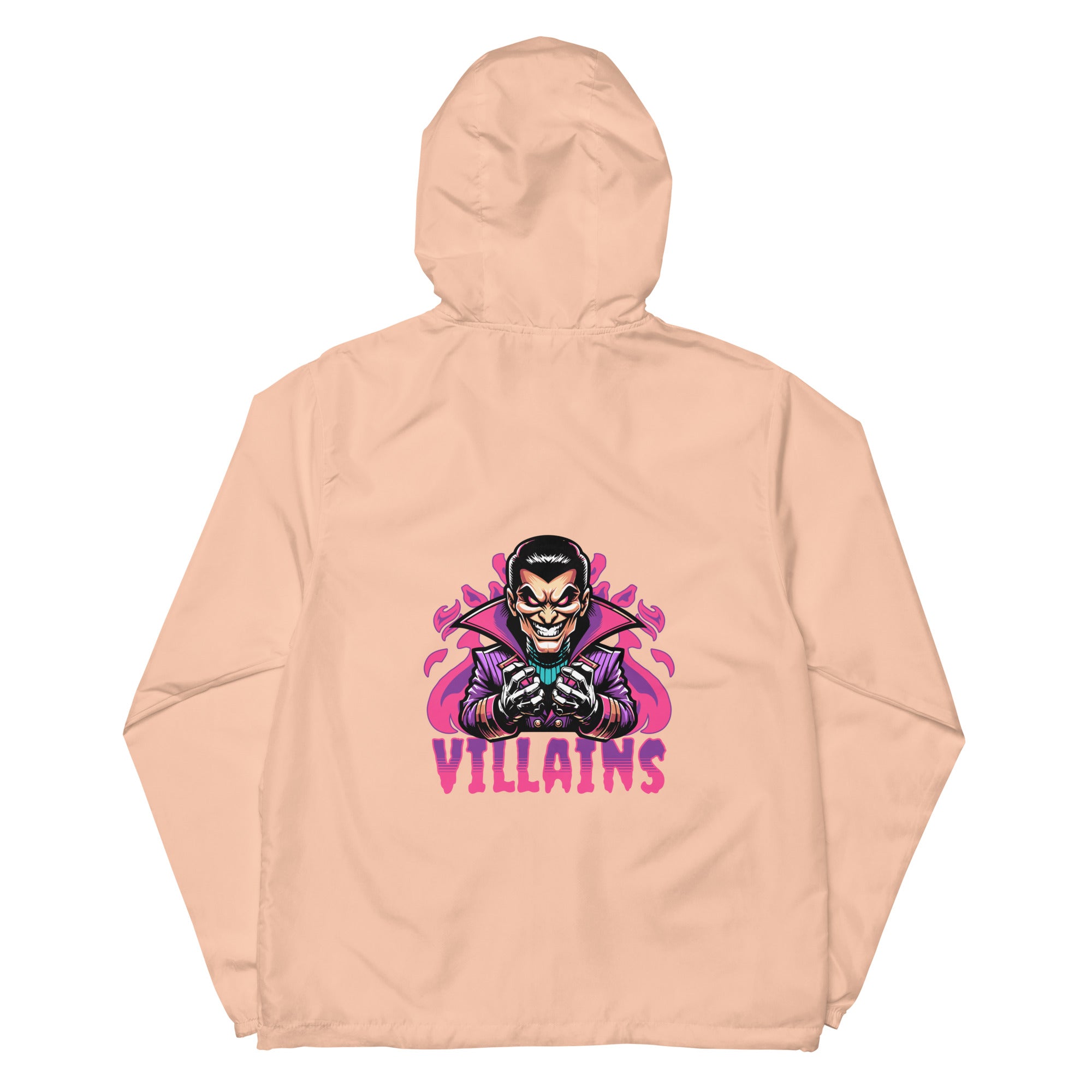 SORTYGO - Villains Men Zip Up Windbreaker in Blush White Zipper