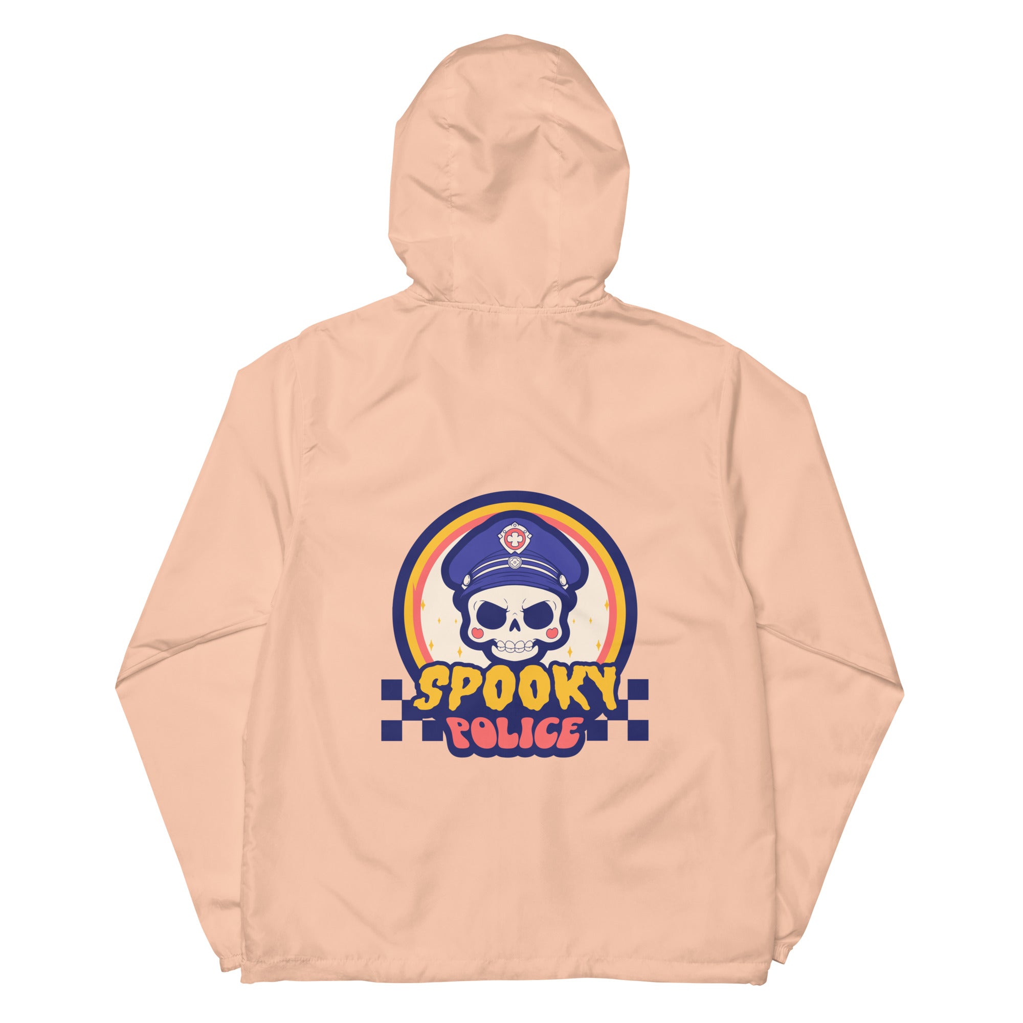 SORTYGO - Spooky Police Men Zip Up Windbreaker in Blush White Zipper