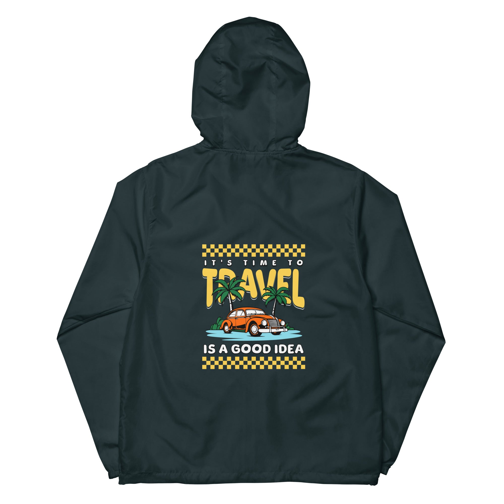 SORTYGO - Travel is Good Men Zip Up Windbreaker in Classic Navy