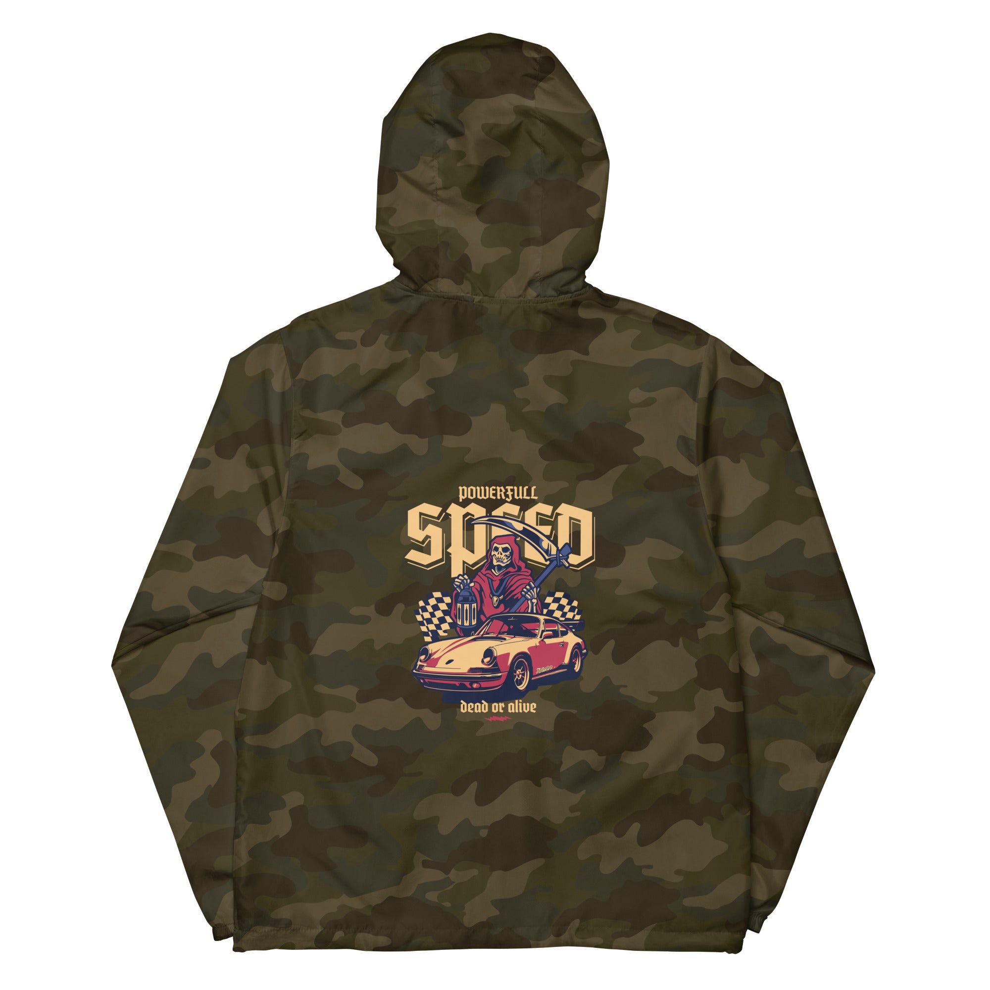 SORTYGO - Powerful Speed Men Zip Up Windbreaker in Forest Camo