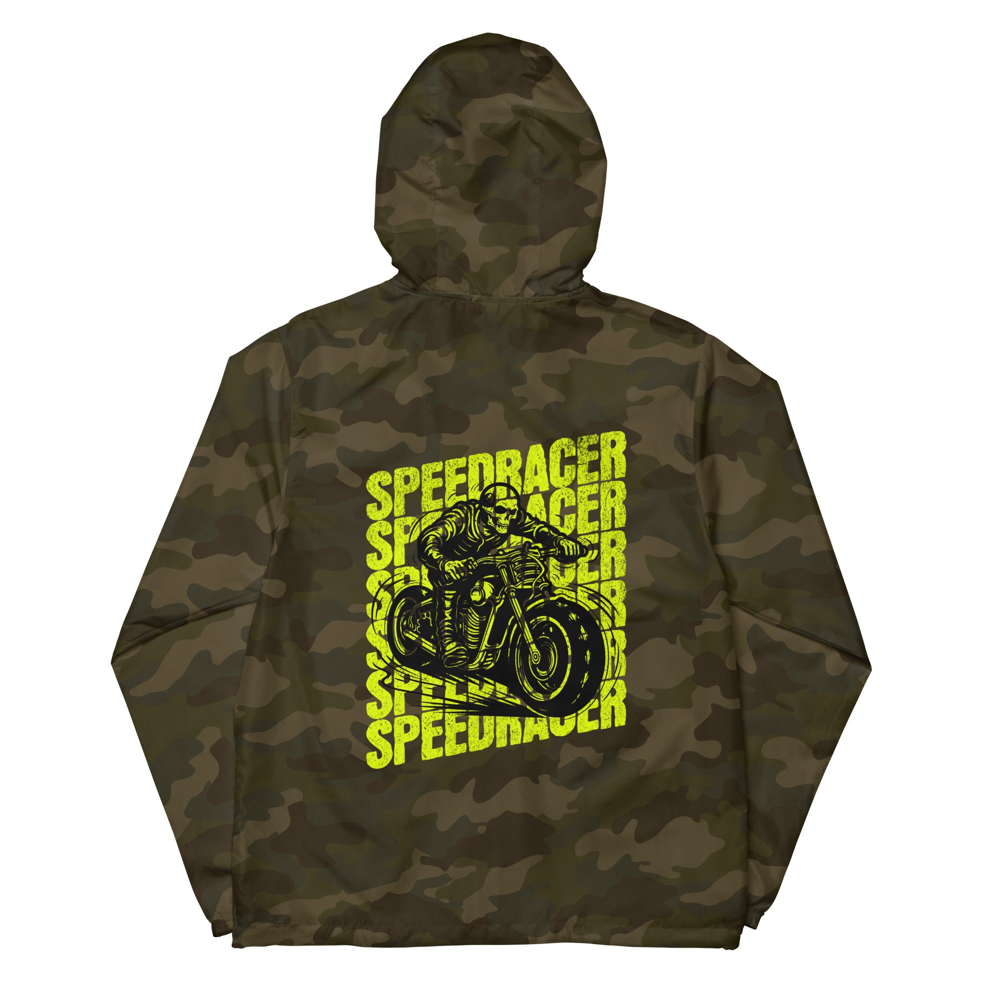 SORTYGO - Speed Racer Men Zip Up Windbreaker in Forest Camo