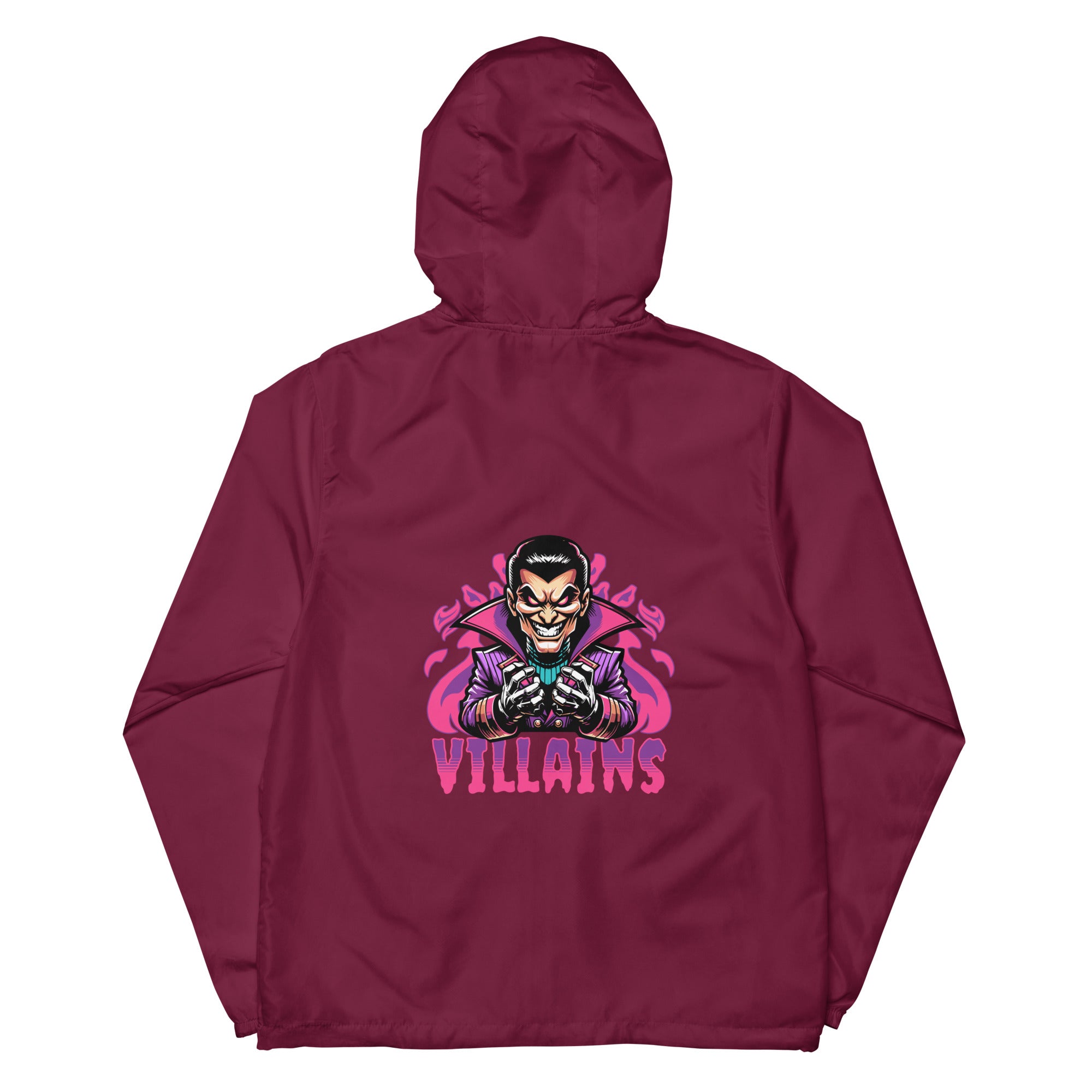 SORTYGO - Villains Men Zip Up Windbreaker in Maroon