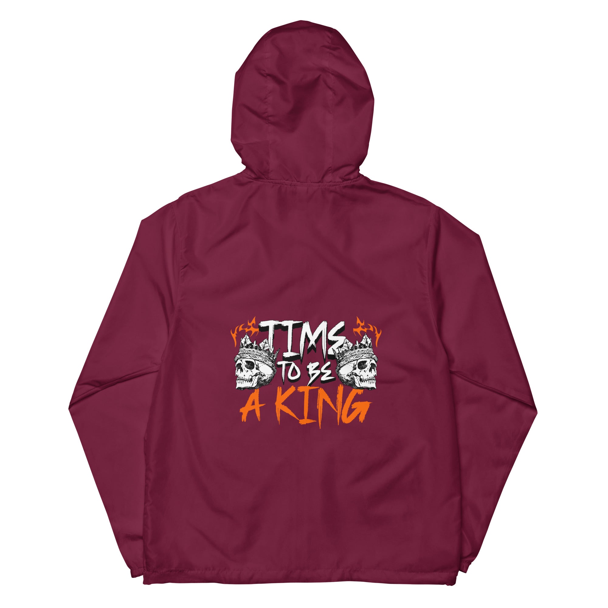 SORTYGO - King Time Men Zip Up Windbreaker in Maroon