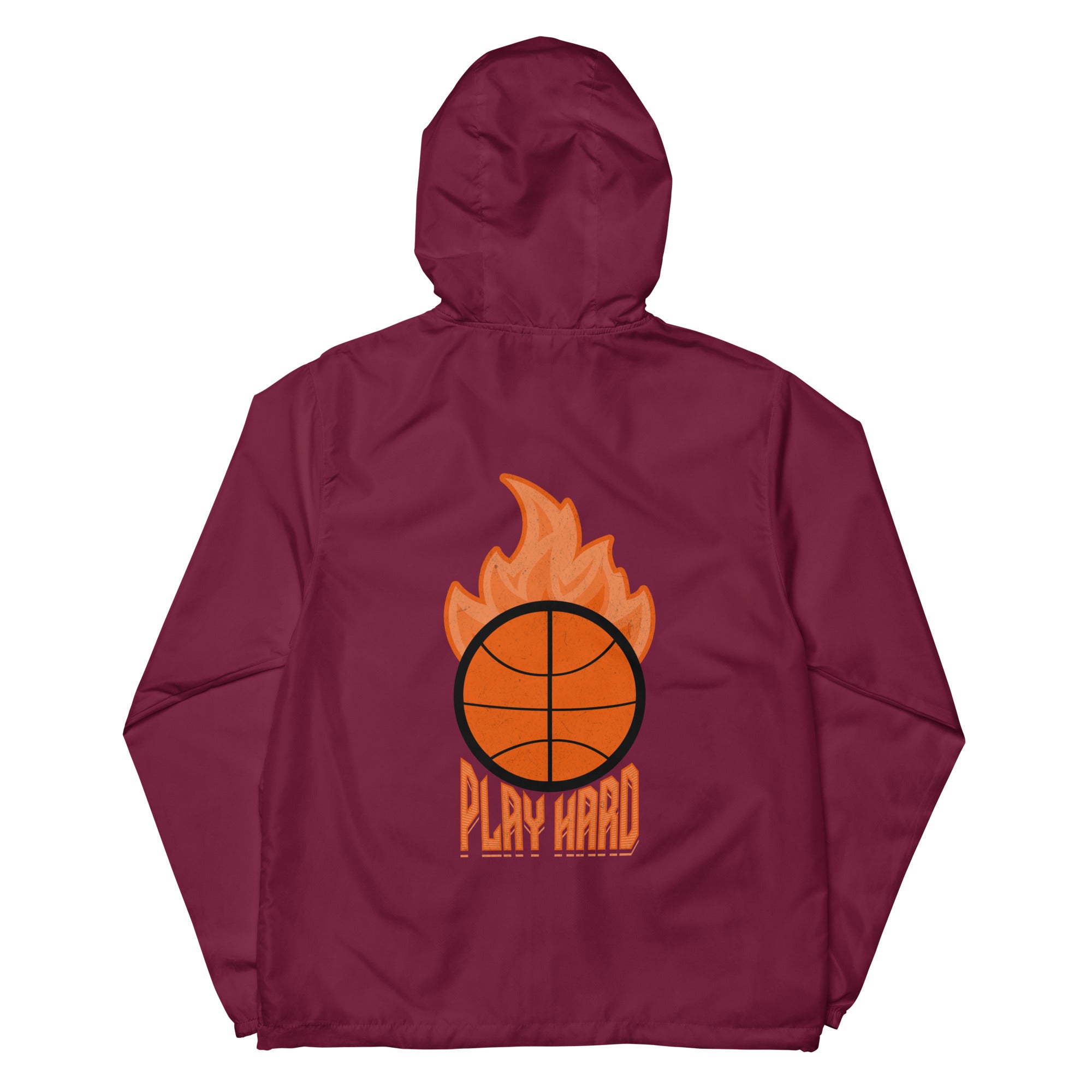 SORTYGO - Play Hard Men Zip Up Windbreaker in Maroon