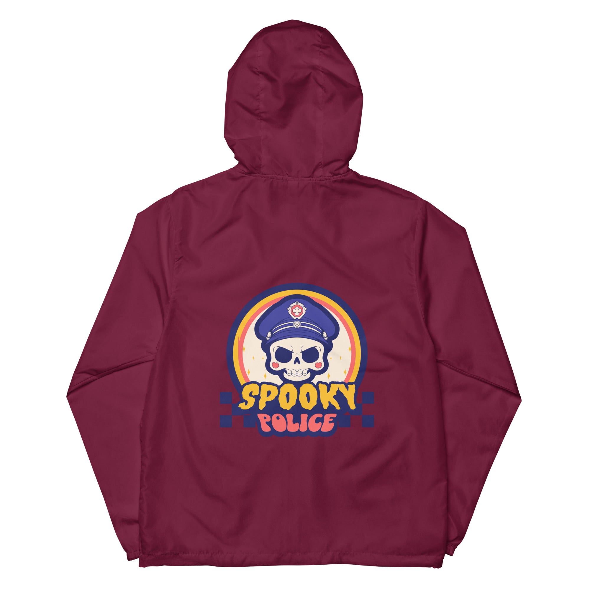 SORTYGO - Spooky Police Men Zip Up Windbreaker in Maroon