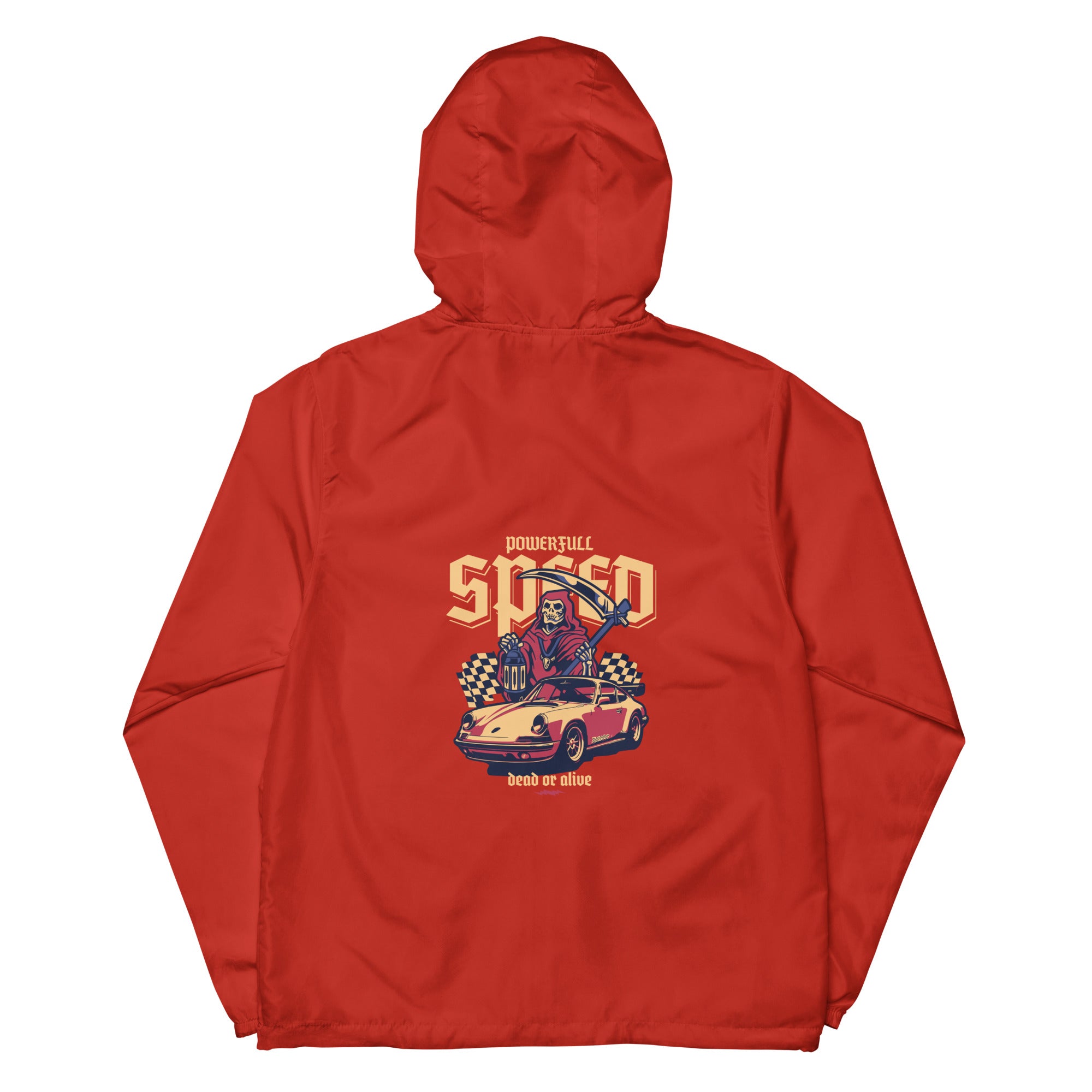 SORTYGO - Powerful Speed Men Zip Up Windbreaker in Red