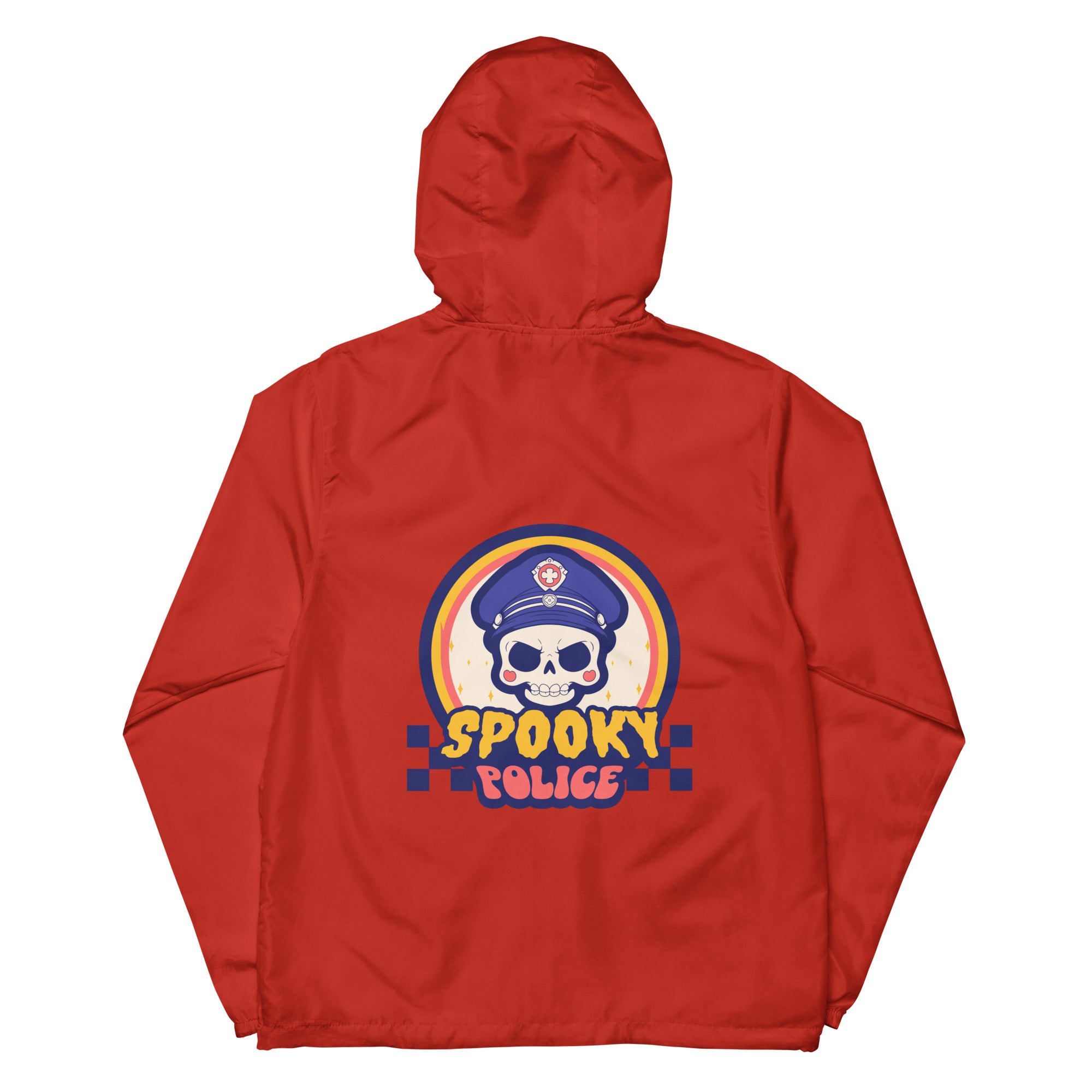 SORTYGO - Spooky Police Men Zip Up Windbreaker in Red