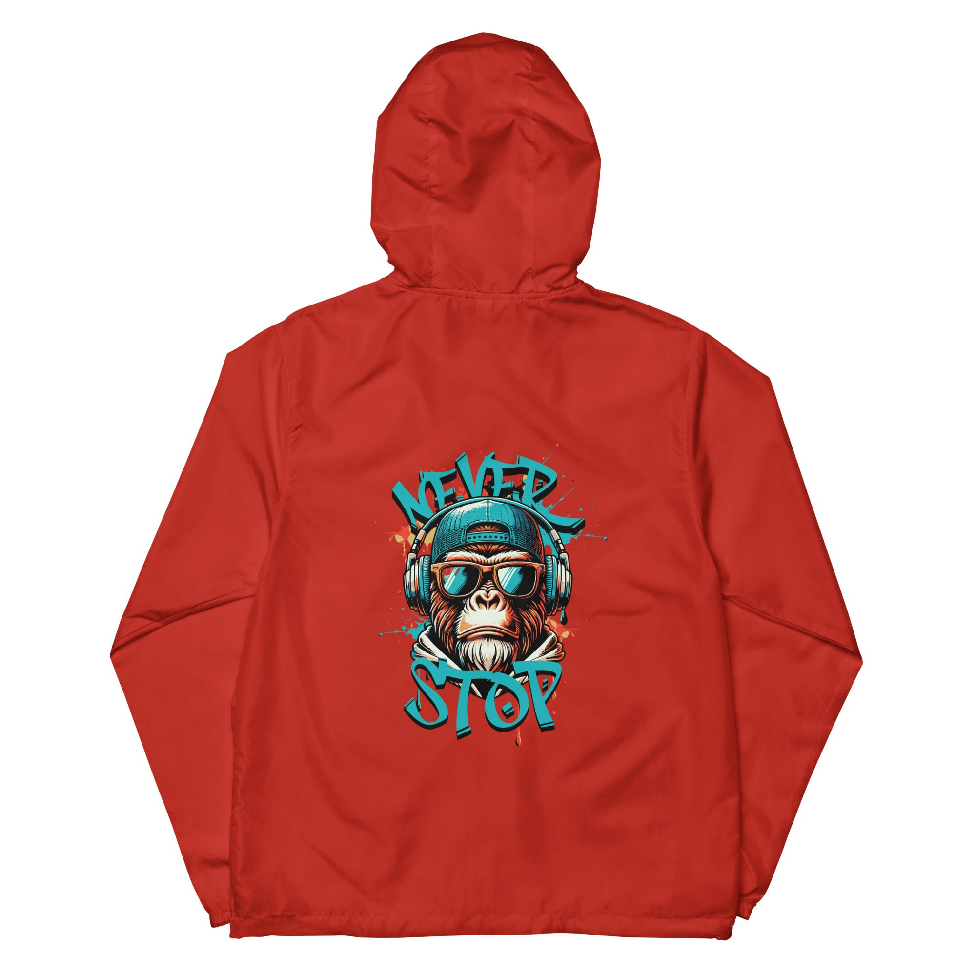 SORTYGO - Never Stop Men Zip Up Windbreaker in Red