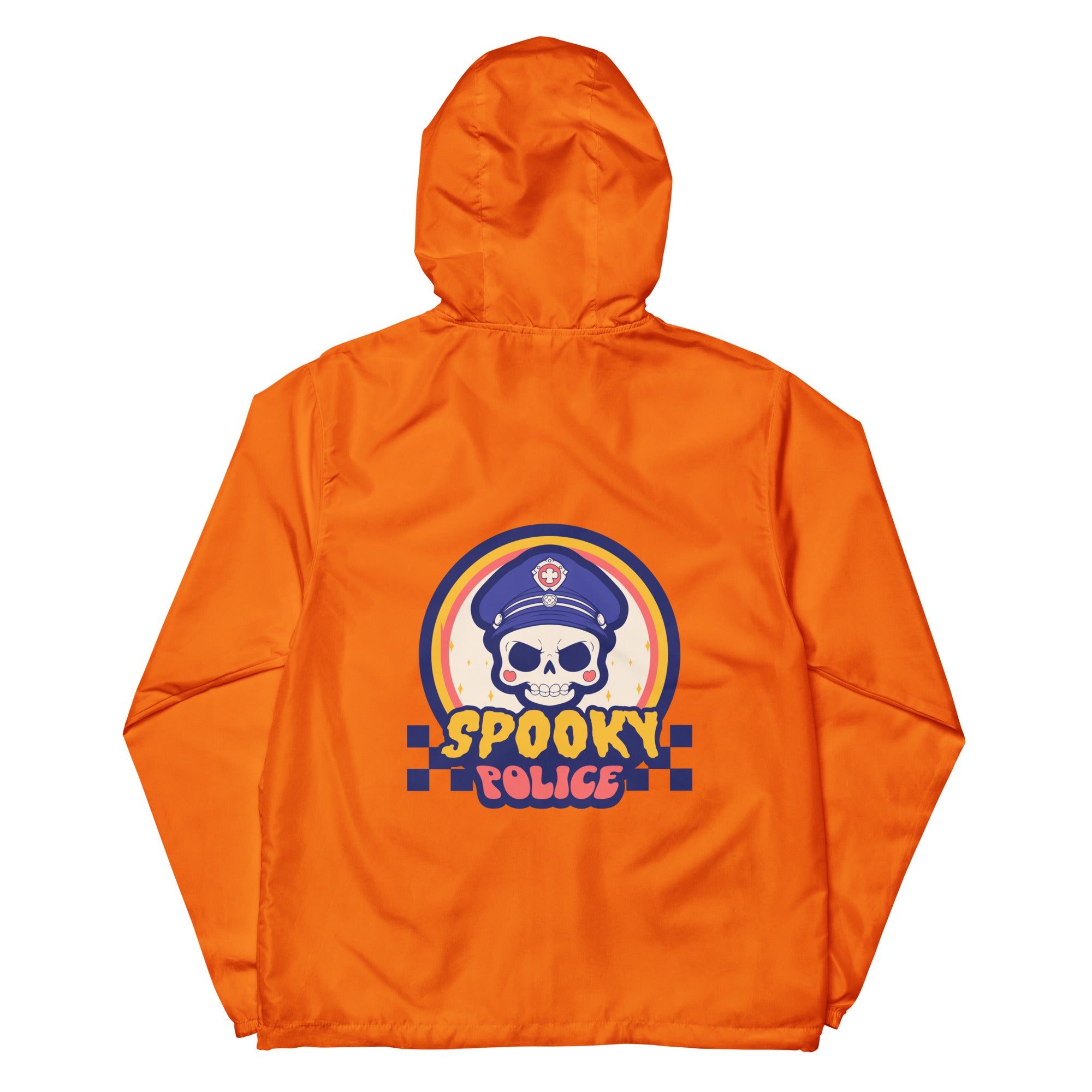 SORTYGO - Spooky Police Men Zip Up Windbreaker in Safety Orange