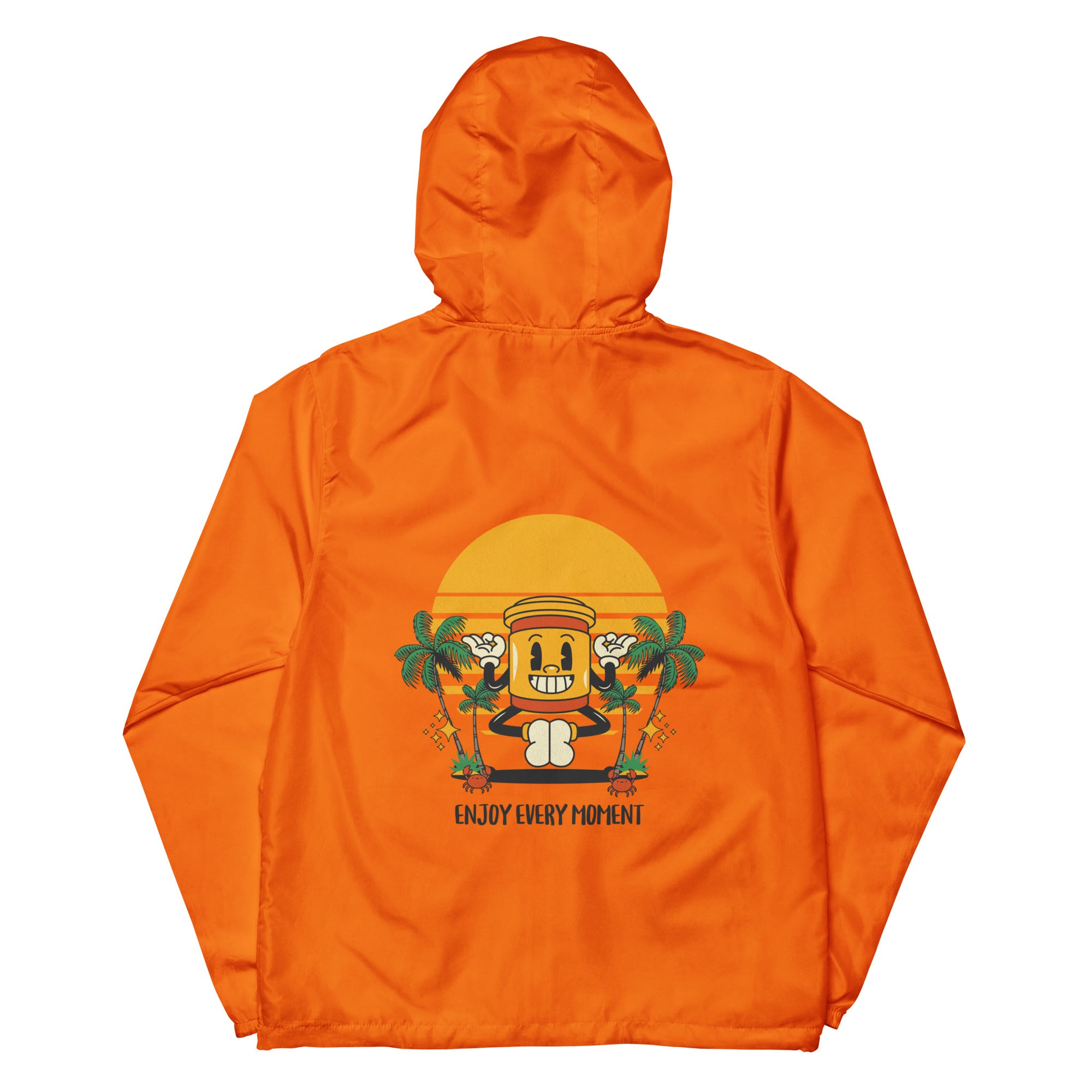 SORTYGO - Enjoy Men Zip Up Windbreaker in Safety Orange