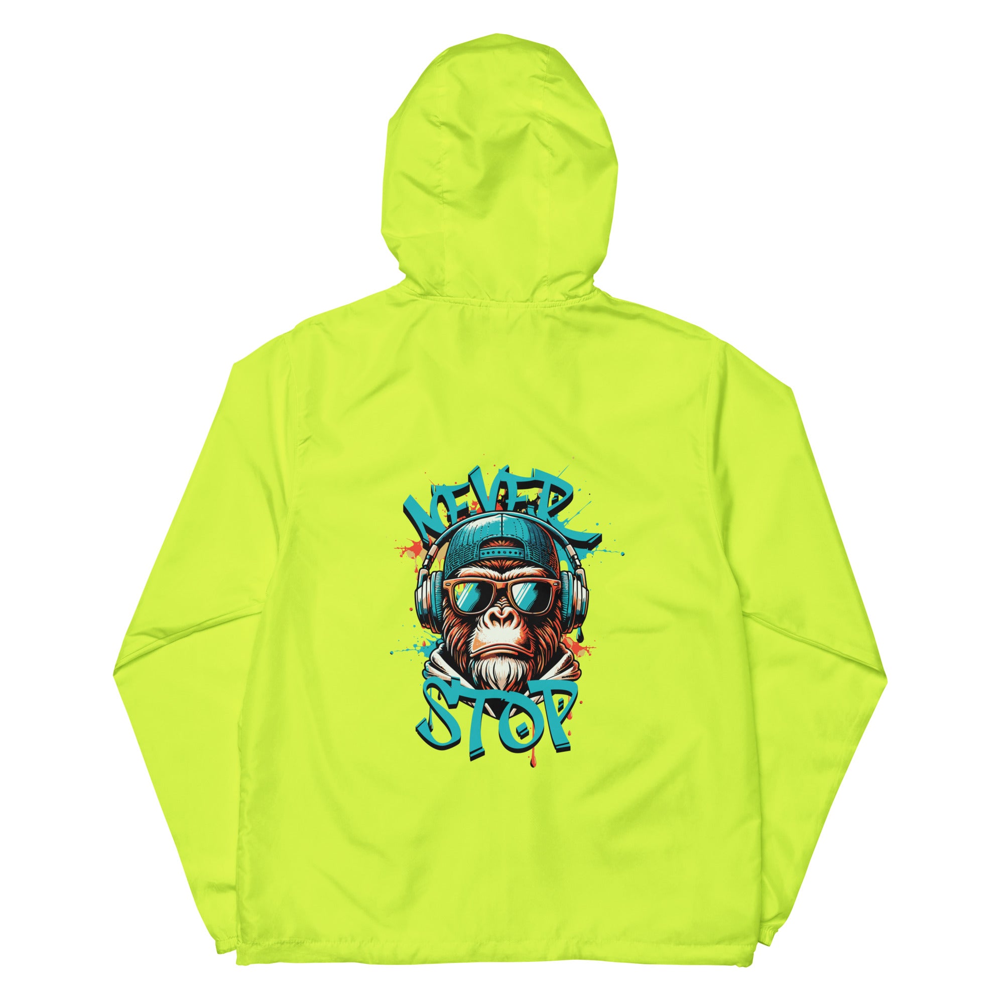 SORTYGO - Never Stop Men Zip Up Windbreaker in Safety Yellow