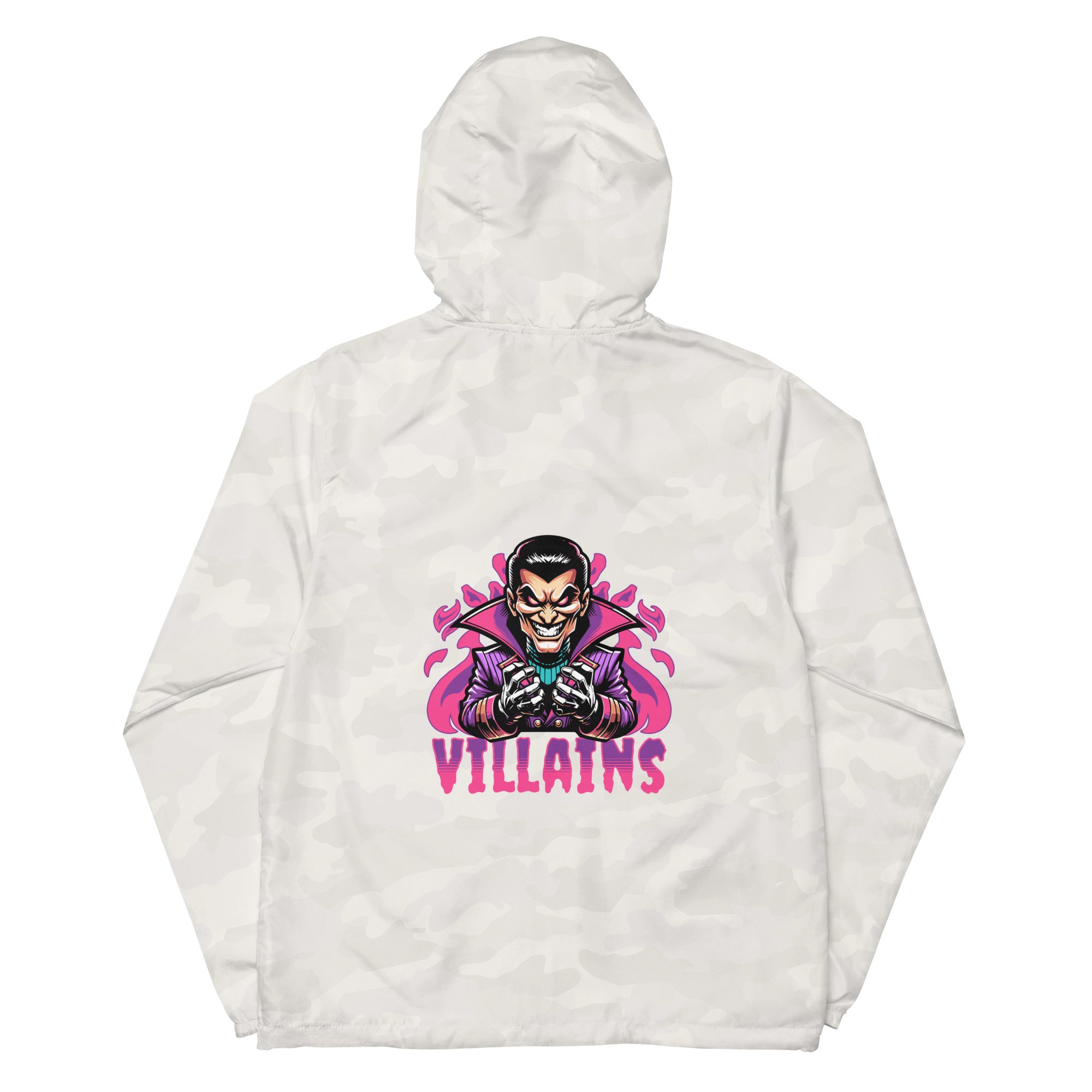 SORTYGO - Villains Men Zip Up Windbreaker in White Camo