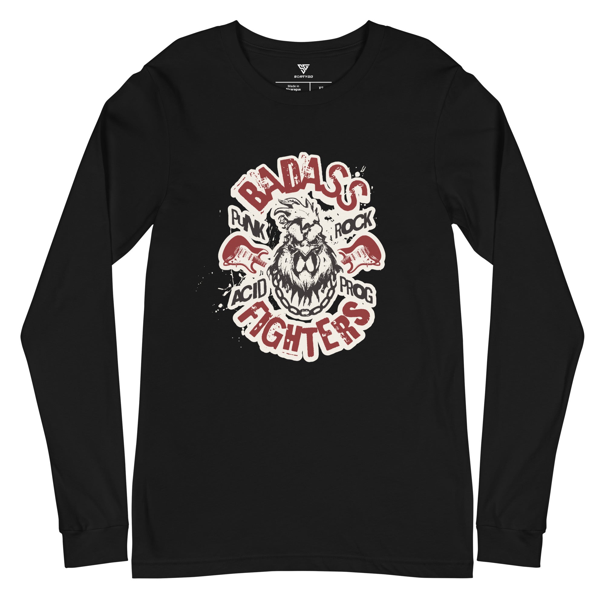 SORTYGO - Badass Fighters Men Long Sleeve T-Shirt in Black