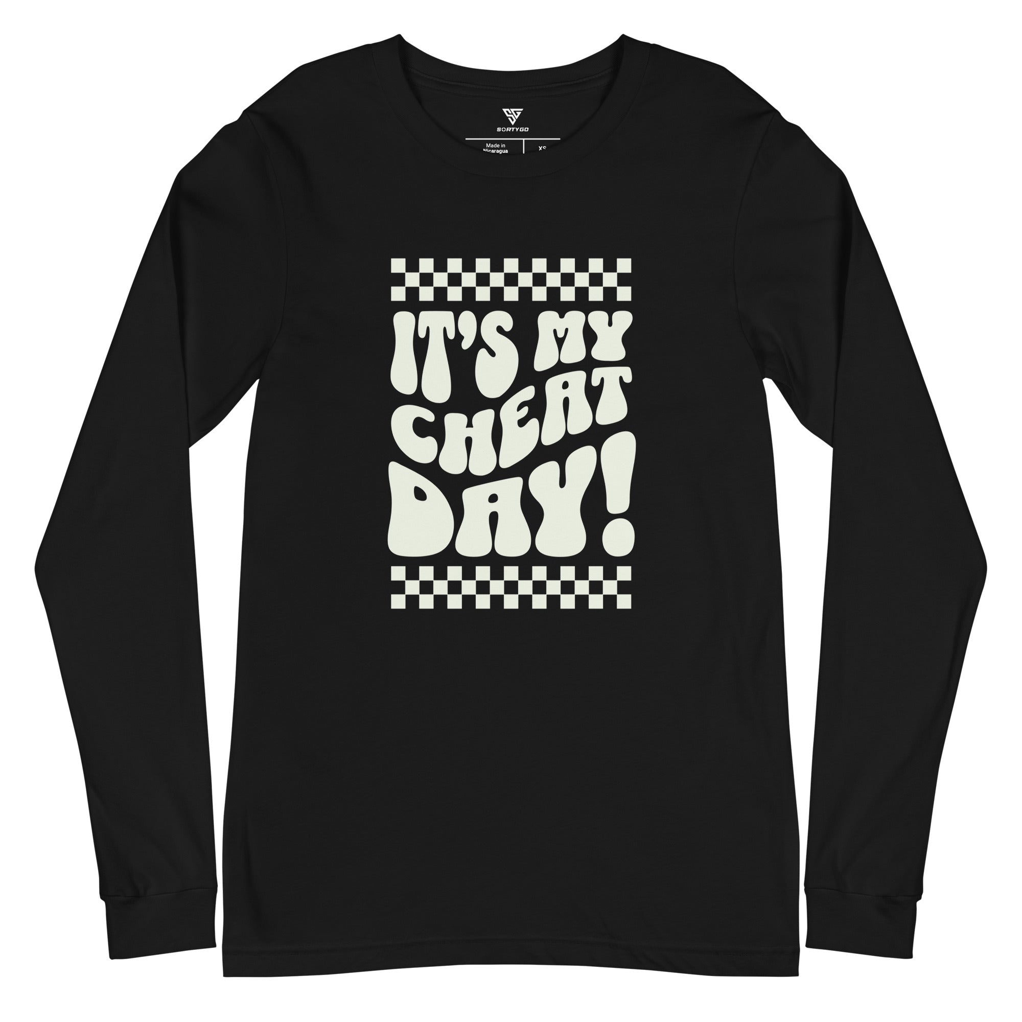 SORTYGO - It‘s my Cheat Day Men Long Sleeve T-Shirt in Black