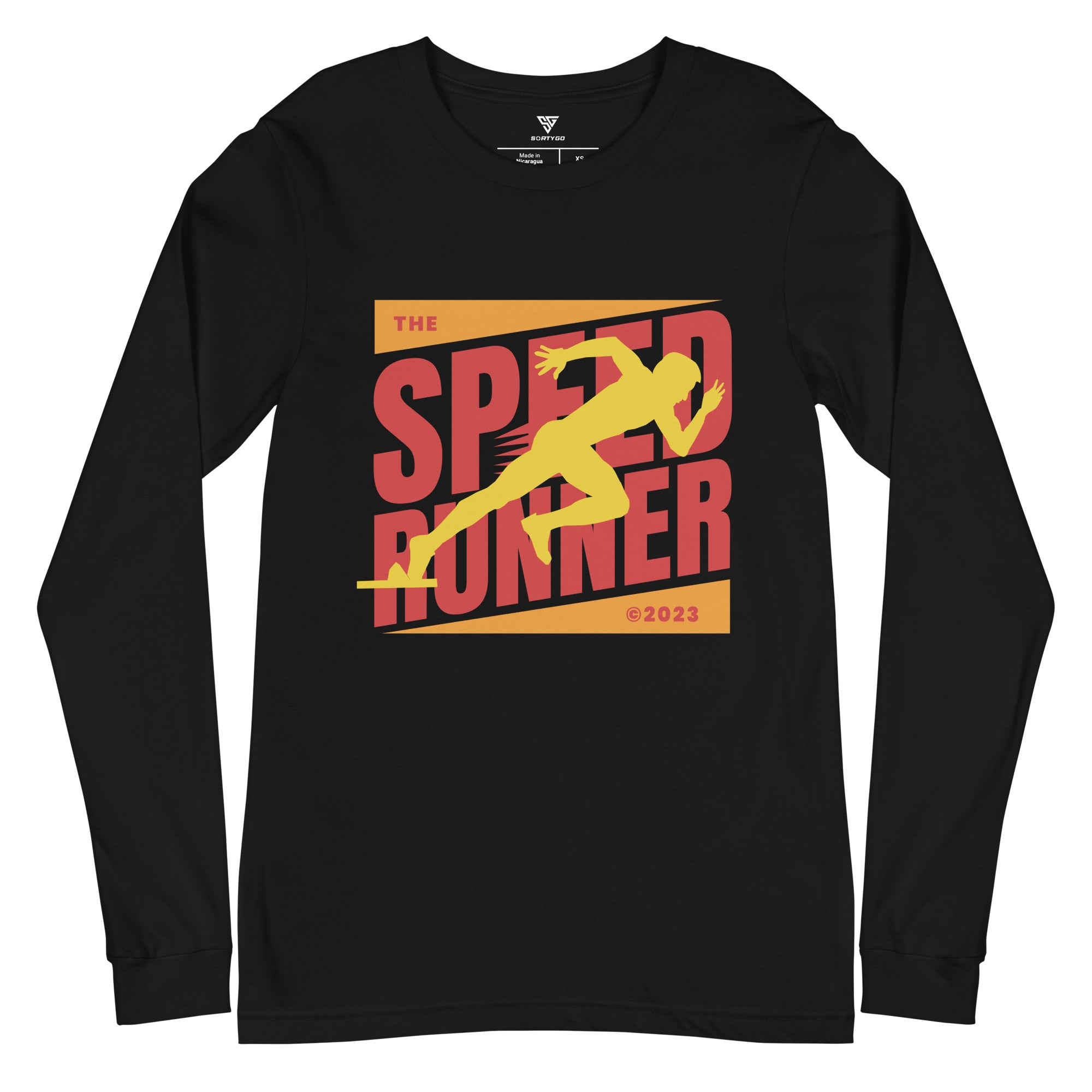 SORTYGO - Speed Runner Men Long Sleeve T-Shirt in Black