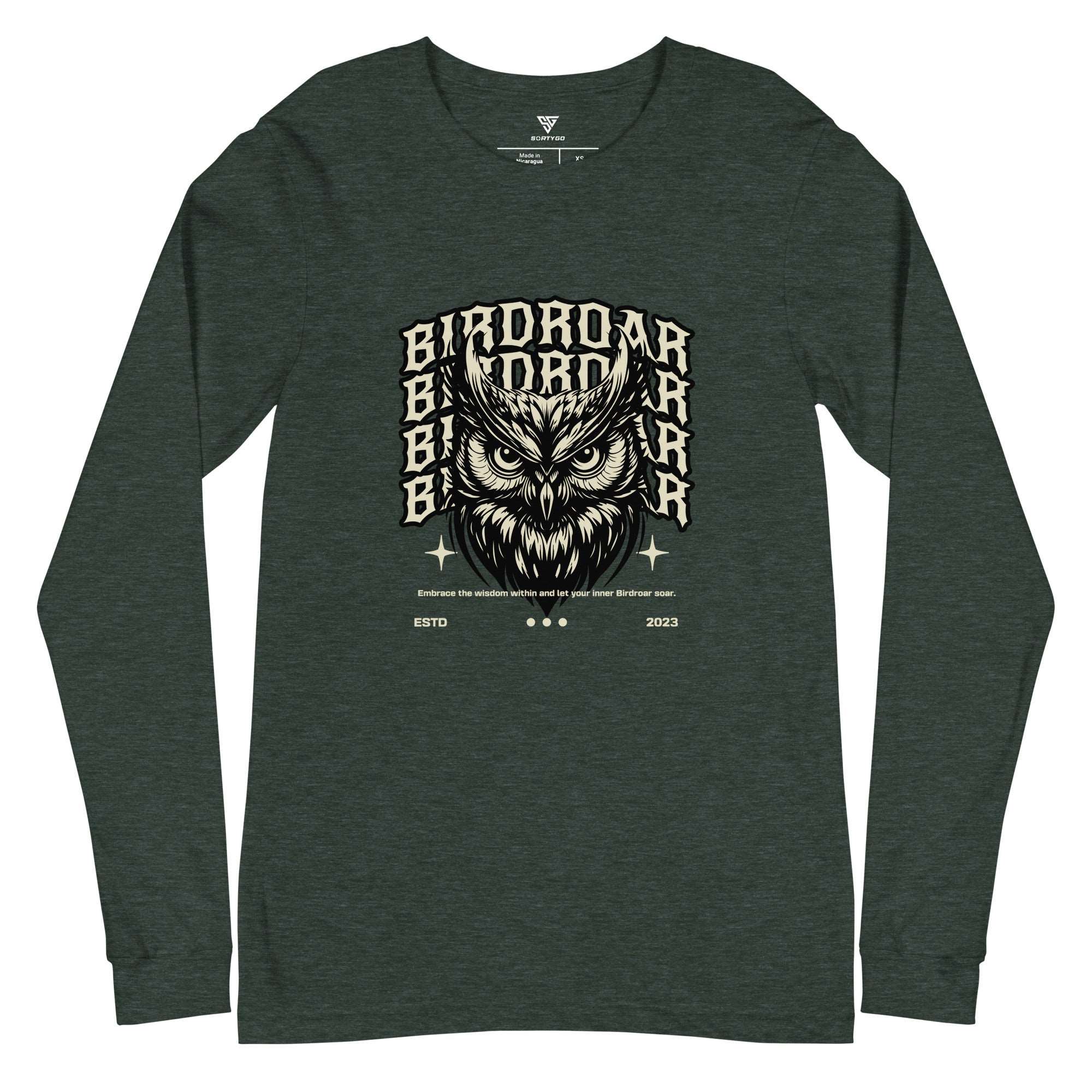 SORTYGO - Birdroar Men Long Sleeve T-Shirt in Heather Forest