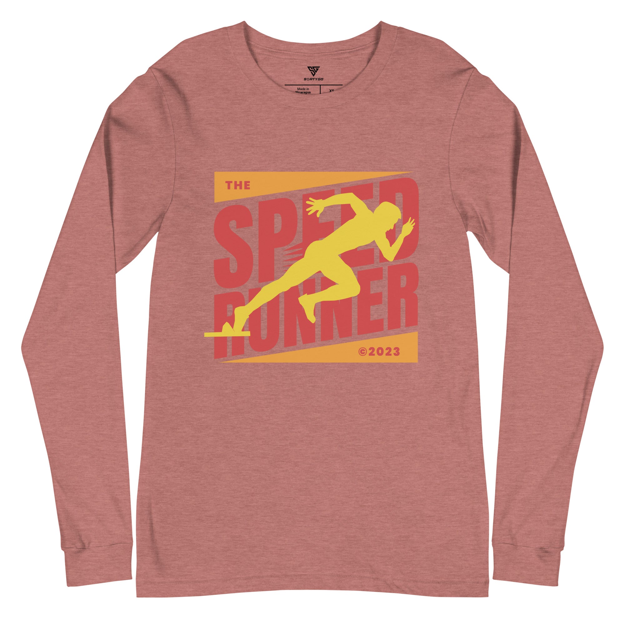 SORTYGO - Speed Runner Men Long Sleeve T-Shirt in Heather Mauve
