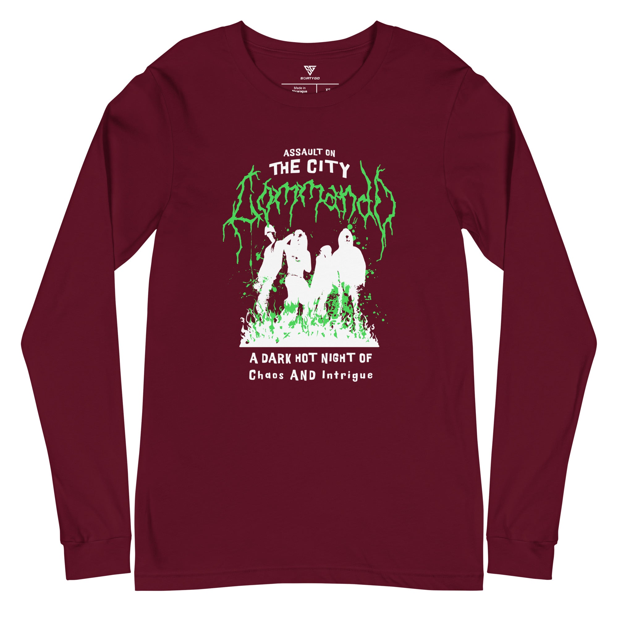 SORTYGO - On the City Men Long Sleeve T-Shirt in Maroon