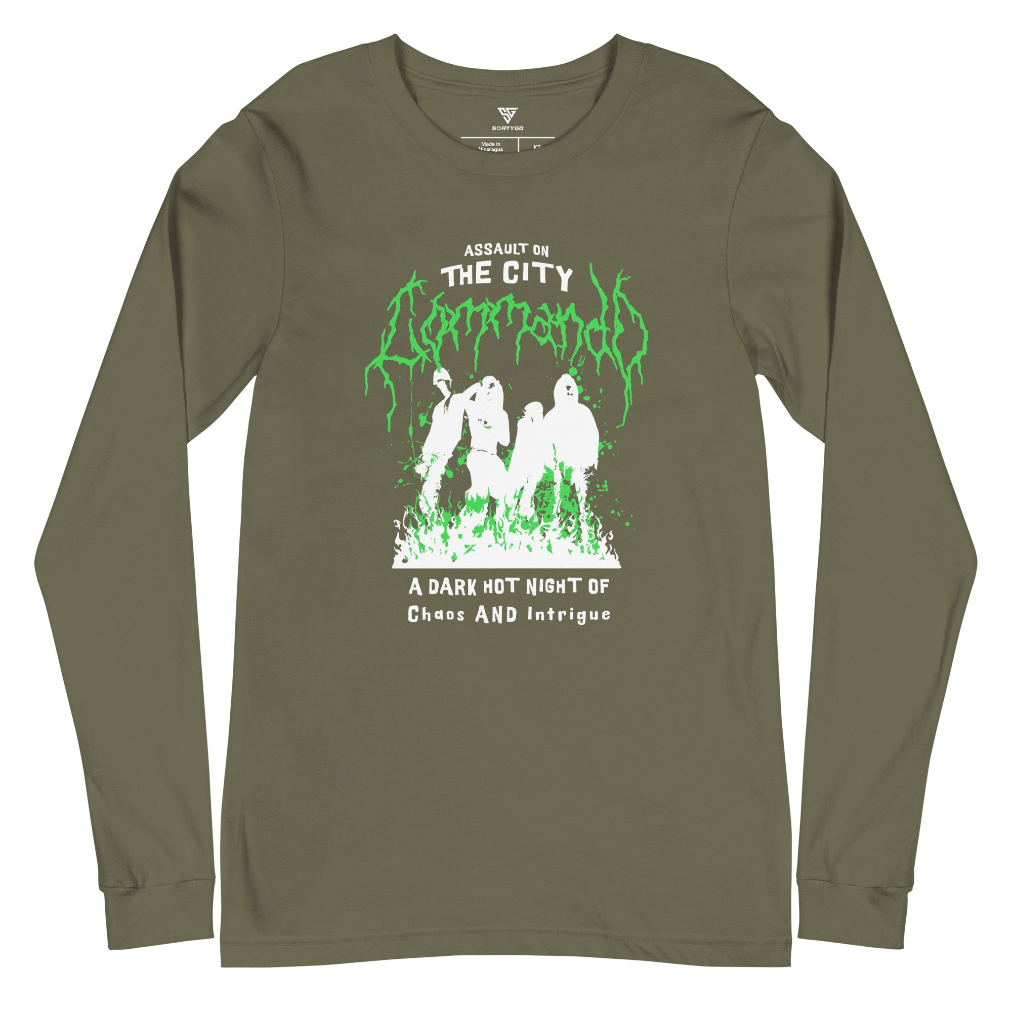 SORTYGO - On the City Men Long Sleeve T-Shirt in Military Green