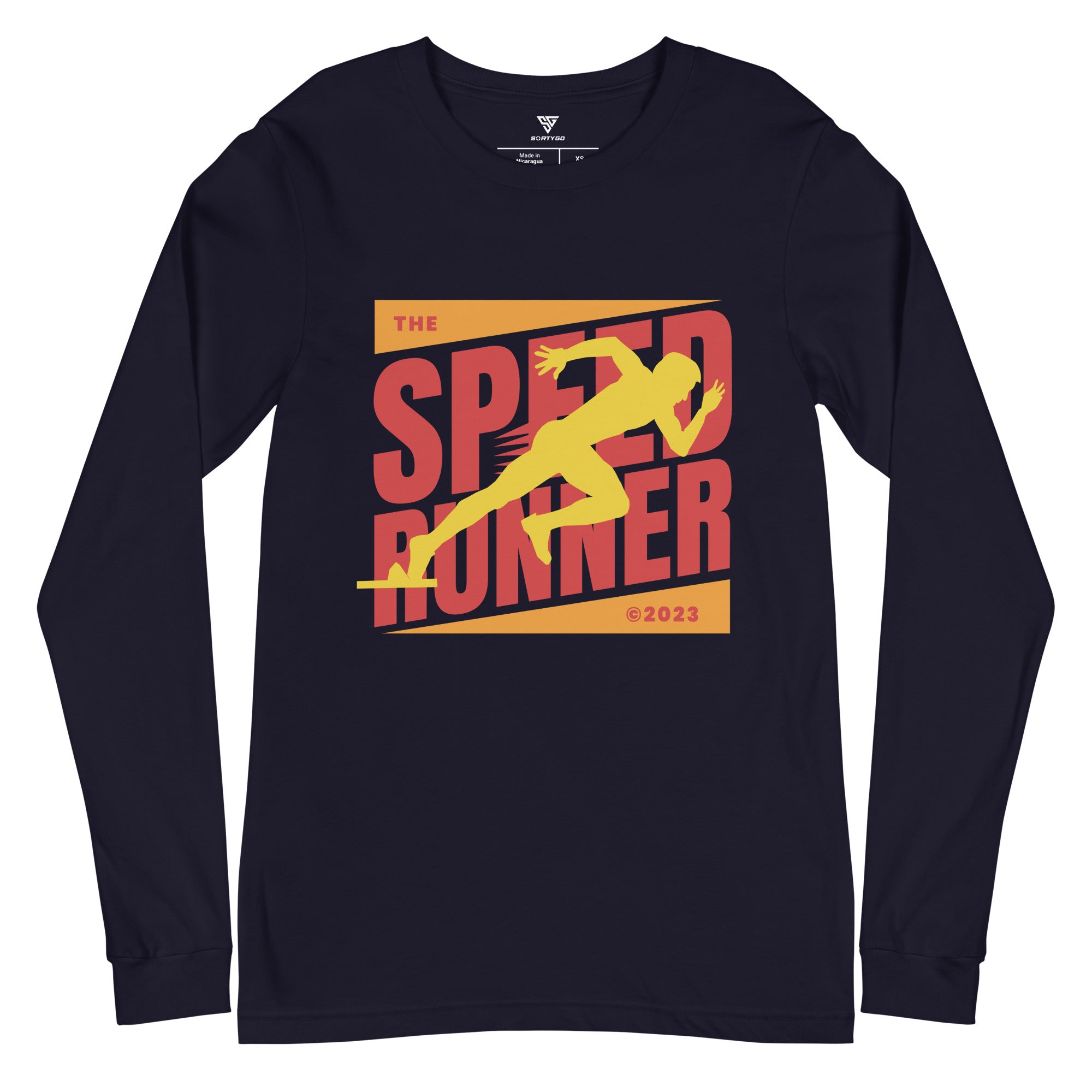 SORTYGO - Speed Runner Men Long Sleeve T-Shirt in Navy