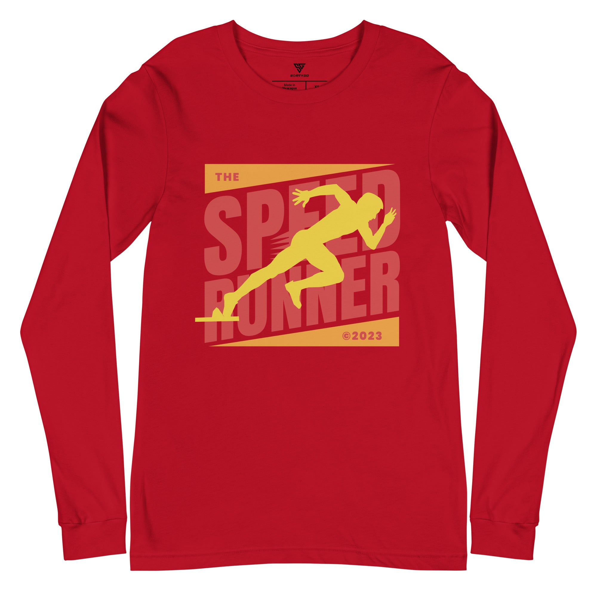SORTYGO - Speed Runner Men Long Sleeve T-Shirt in Red