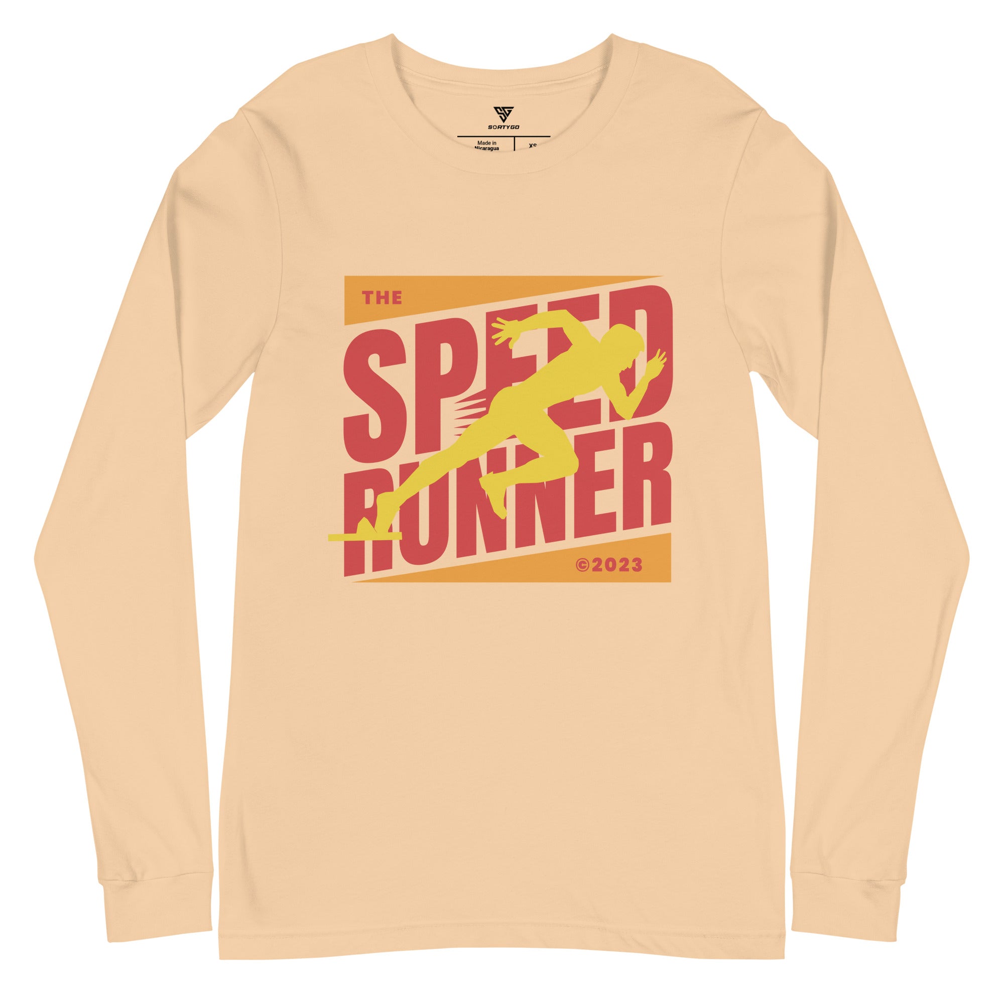 SORTYGO - Speed Runner Men Long Sleeve T-Shirt in Sand Dune