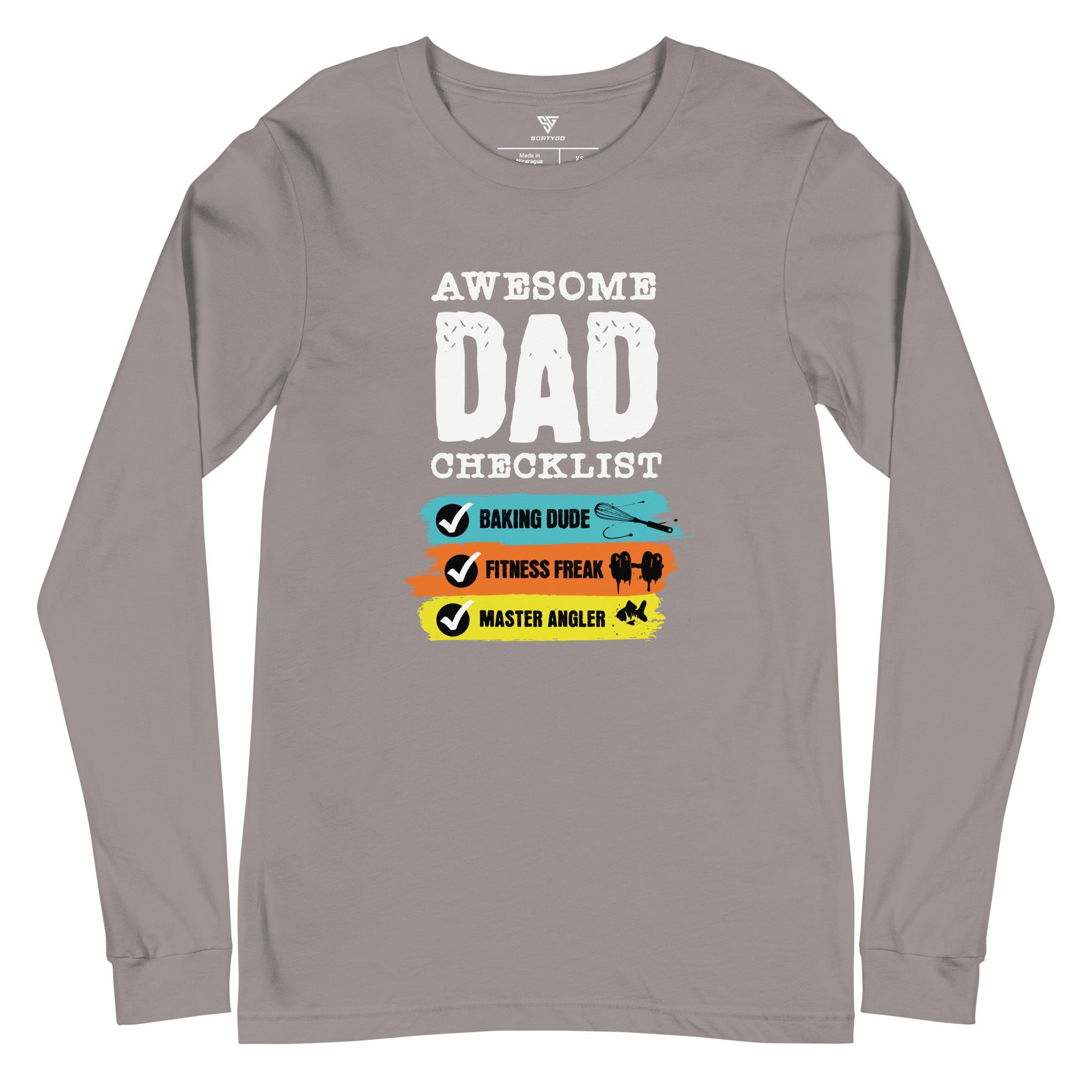 SORTYGO - Awesome Dad Men Long Sleeve T-Shirt in Storm