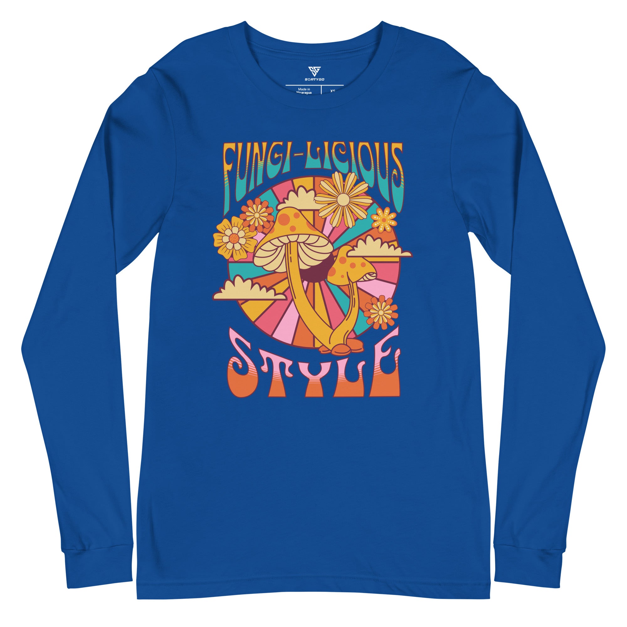 SORTYGO - Fungi-licious Style Men Long Sleeve T-Shirt in True Royal