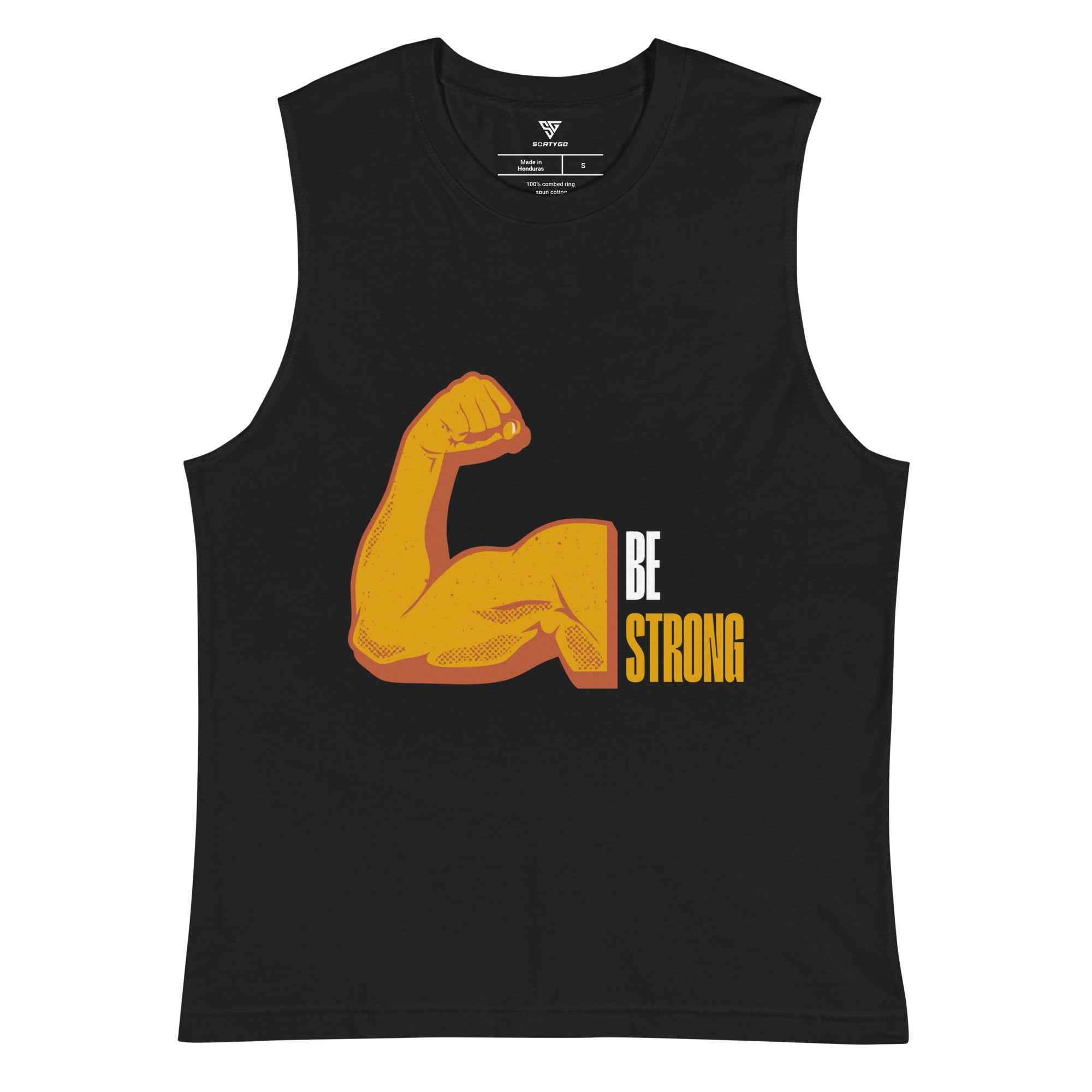 SORTYGO - Be Strong Men Jersey Muscle Tank in Black