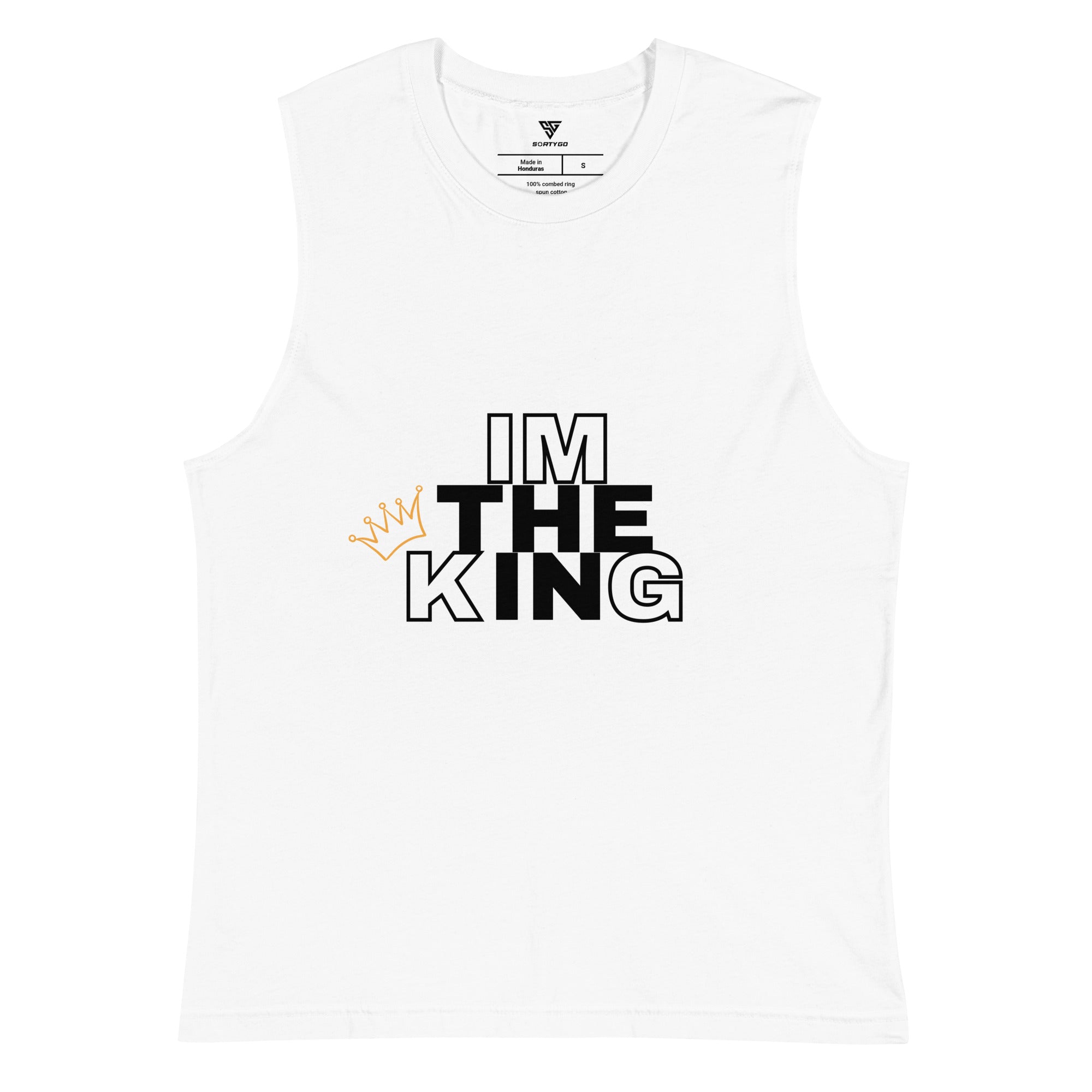 SORTYGO - I'M The King Men Jersey Muscle Tank in White