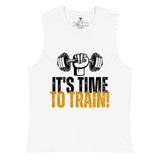 SORTYGO - It's Time To Train Men Jersey Muscle Tank in White