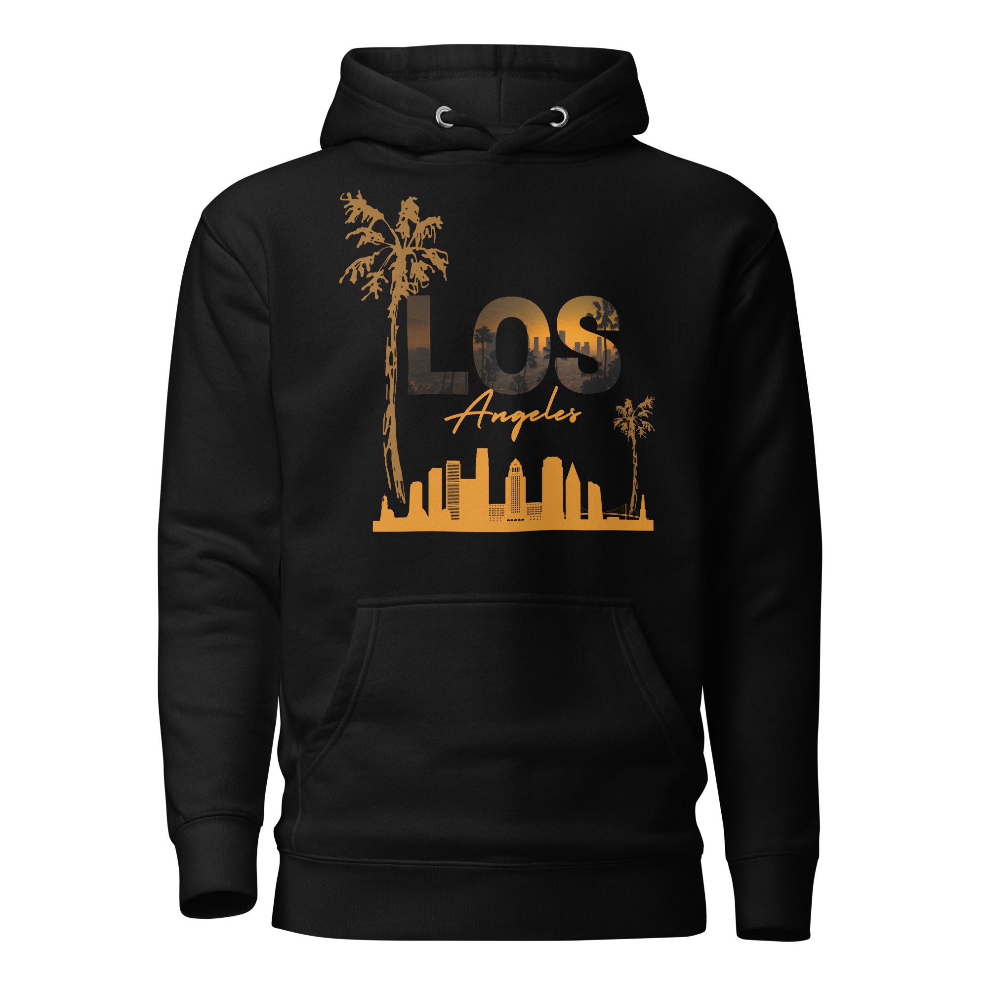 SORTYGO - Los Angeles Men Premium Pullover Hoodie in Black