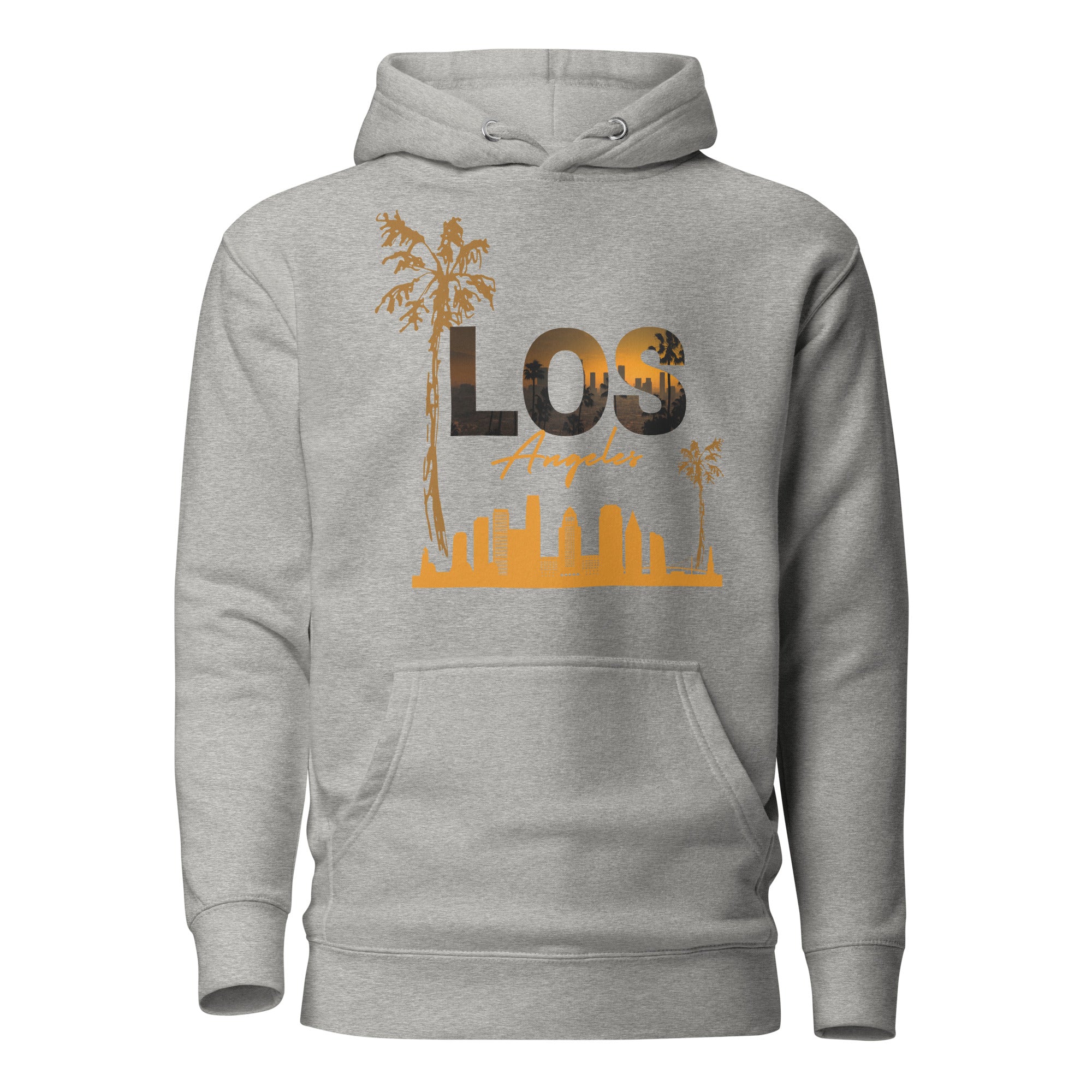 SORTYGO - Los Angeles Men Premium Pullover Hoodie in Carbon Grey