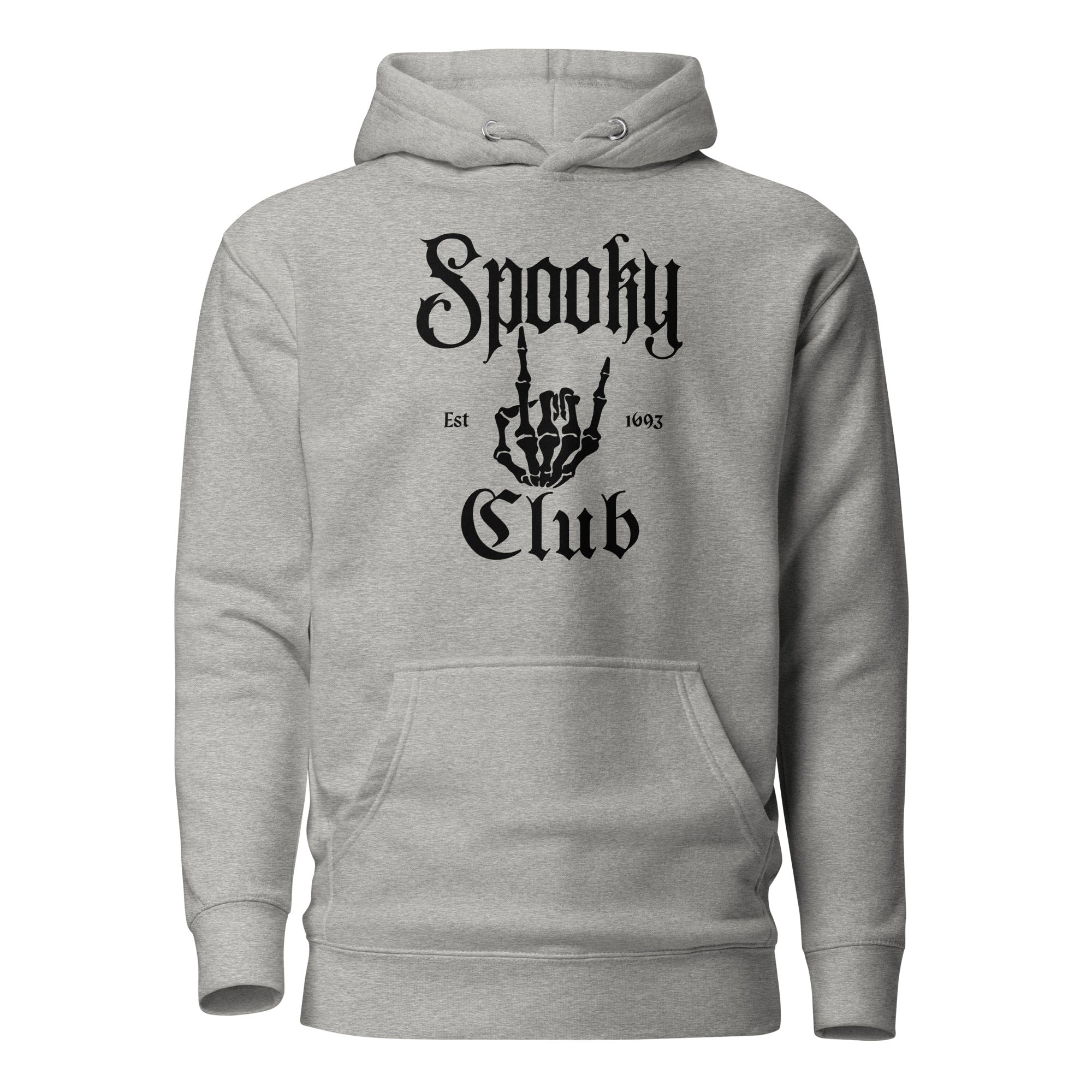 SORTYGO - Spooky Club Men Premium Pullover Hoodie in Carbon Grey