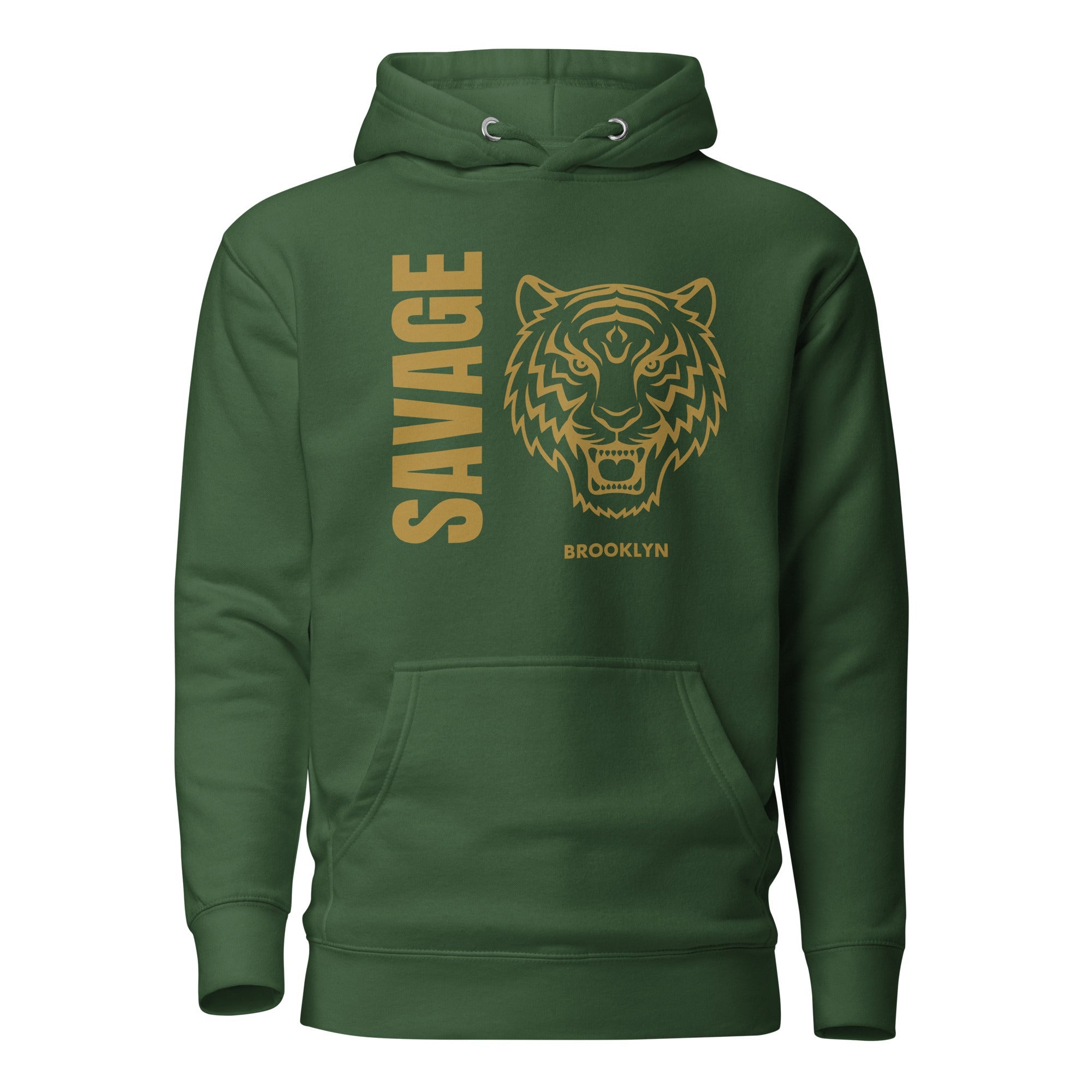 SORTYGO - Brooklyn Savage Men Premium Pullover Hoodie in Forest Green